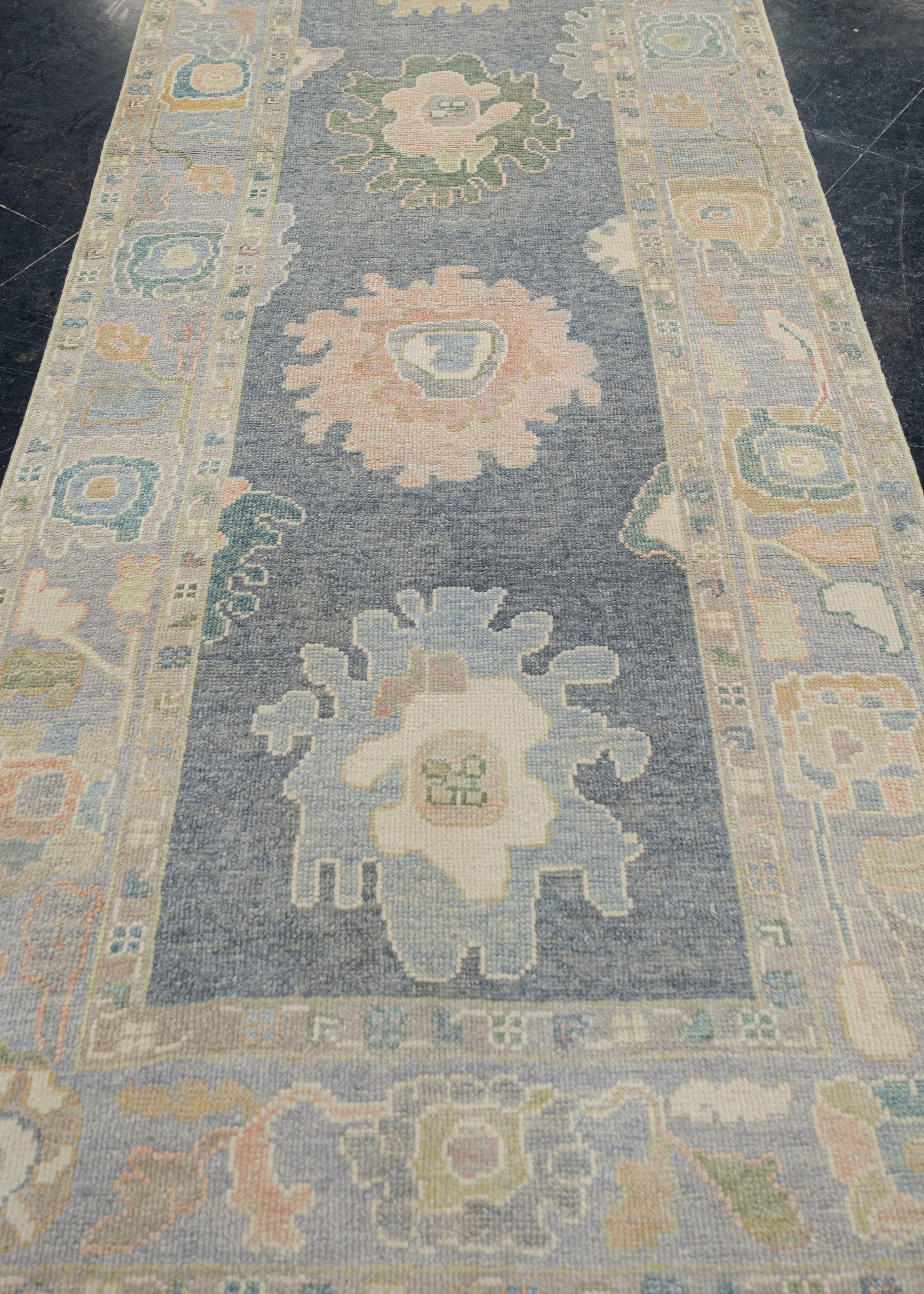 Contemporary Turkish Oushak Rug Oriental Handmade 3'10