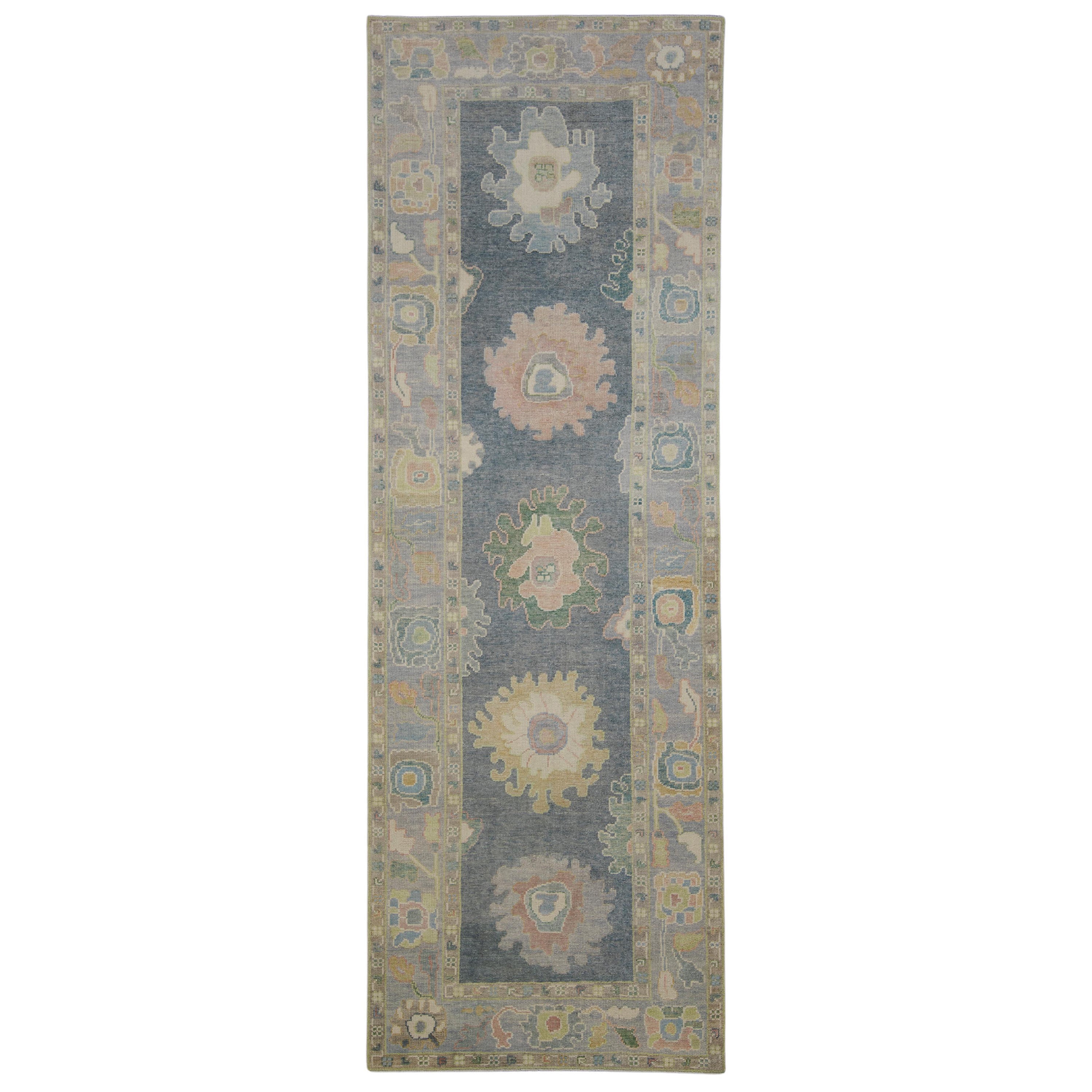Turkish Oushak Rug Oriental Handmade 3'10" x 11'5" #12084 For Sale
