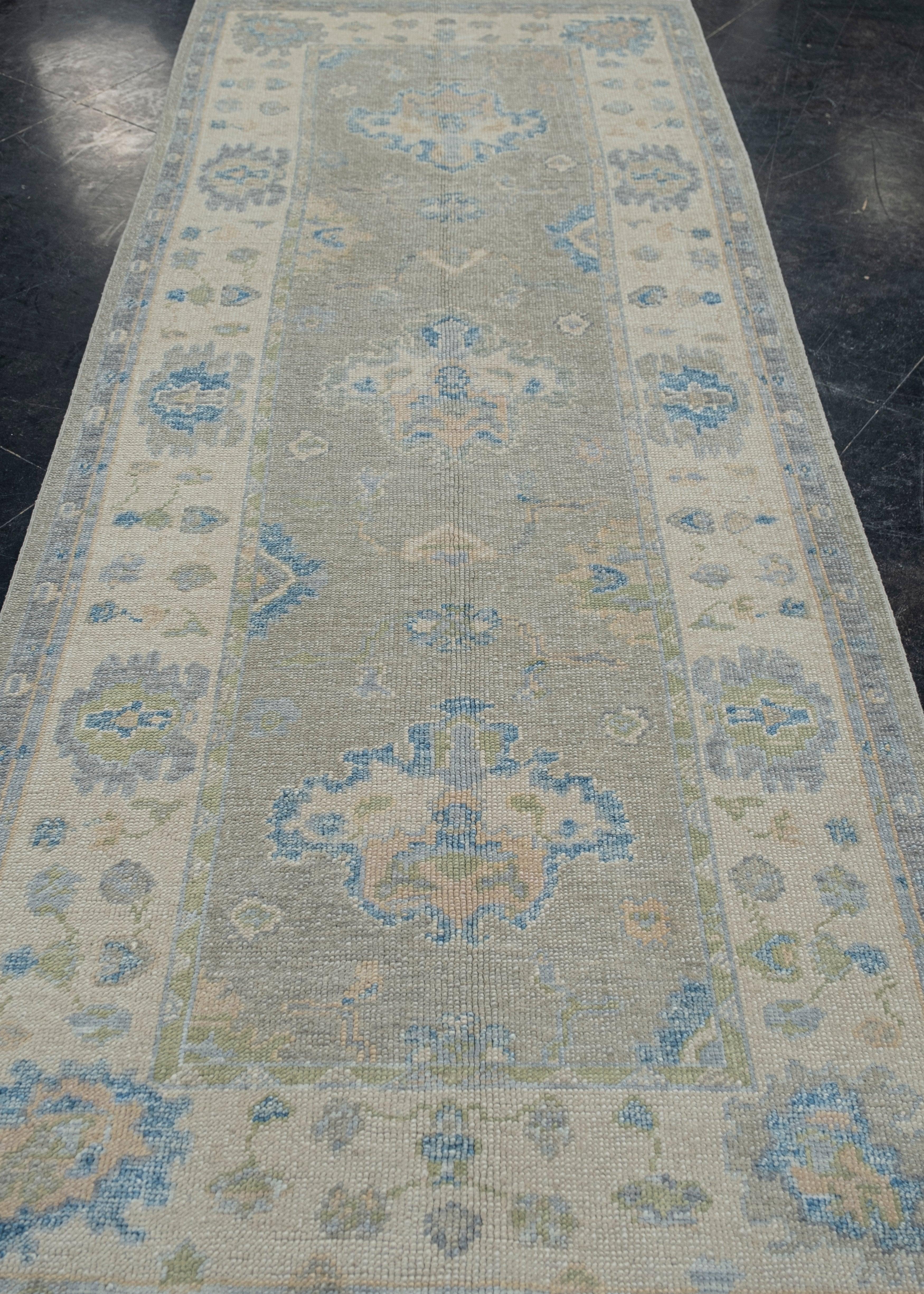 Contemporary Turkish Oushak Rug Oriental Handmade 3'11