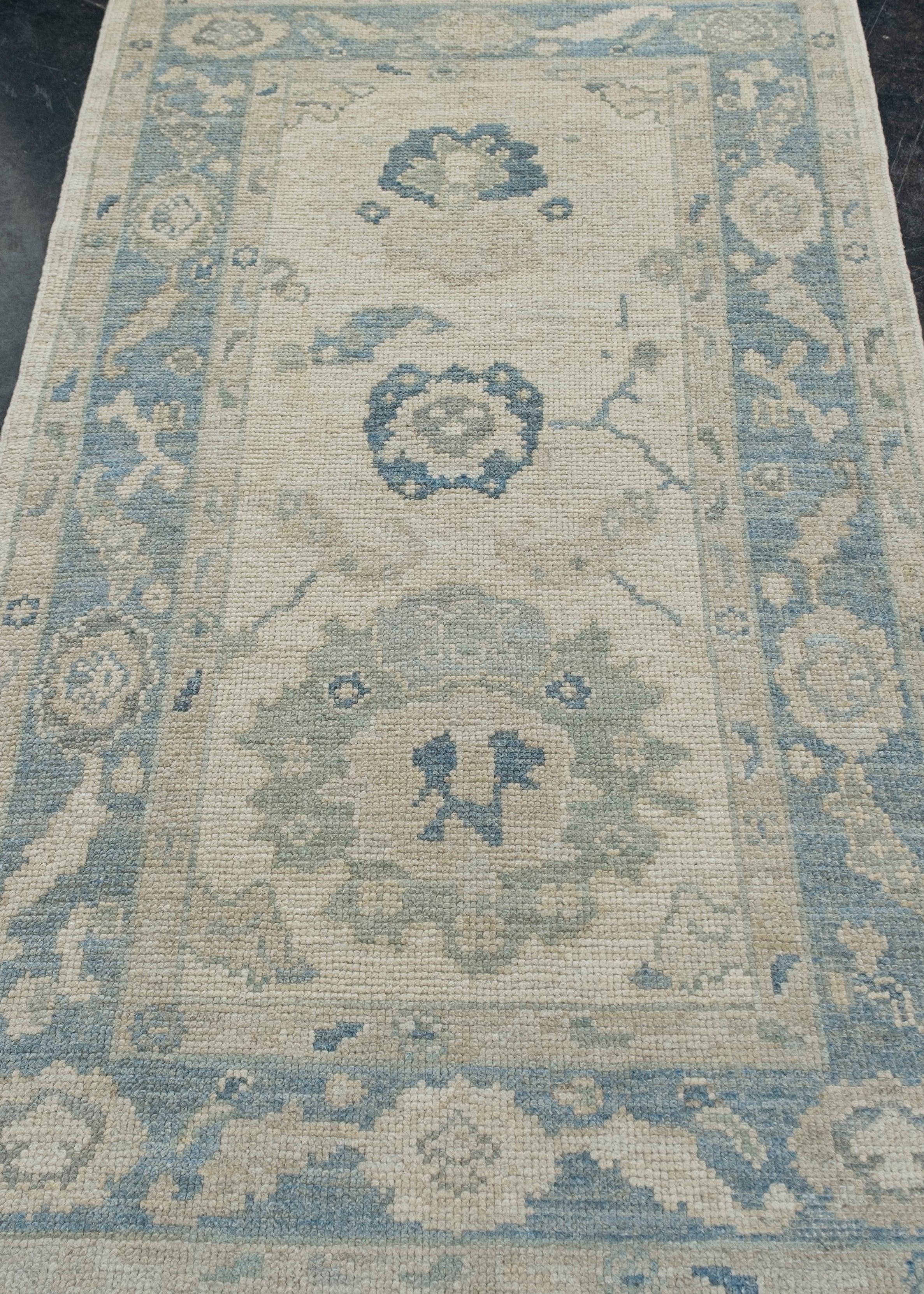 Contemporary Turkish Oushak Rug Oriental Handmade 3'2