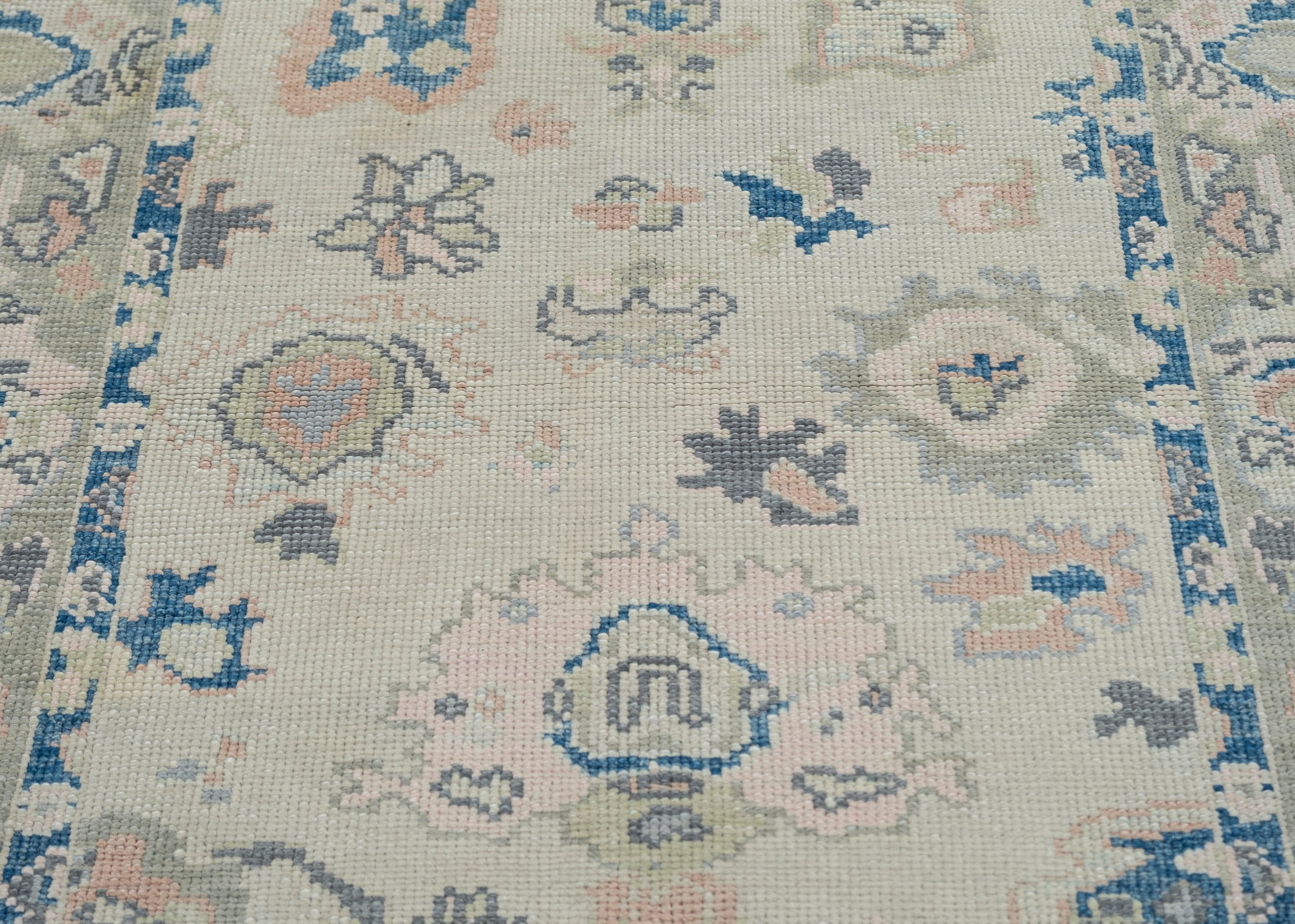 Türkischer Oushak-Teppich Oriental Handmade 4' x 5'3