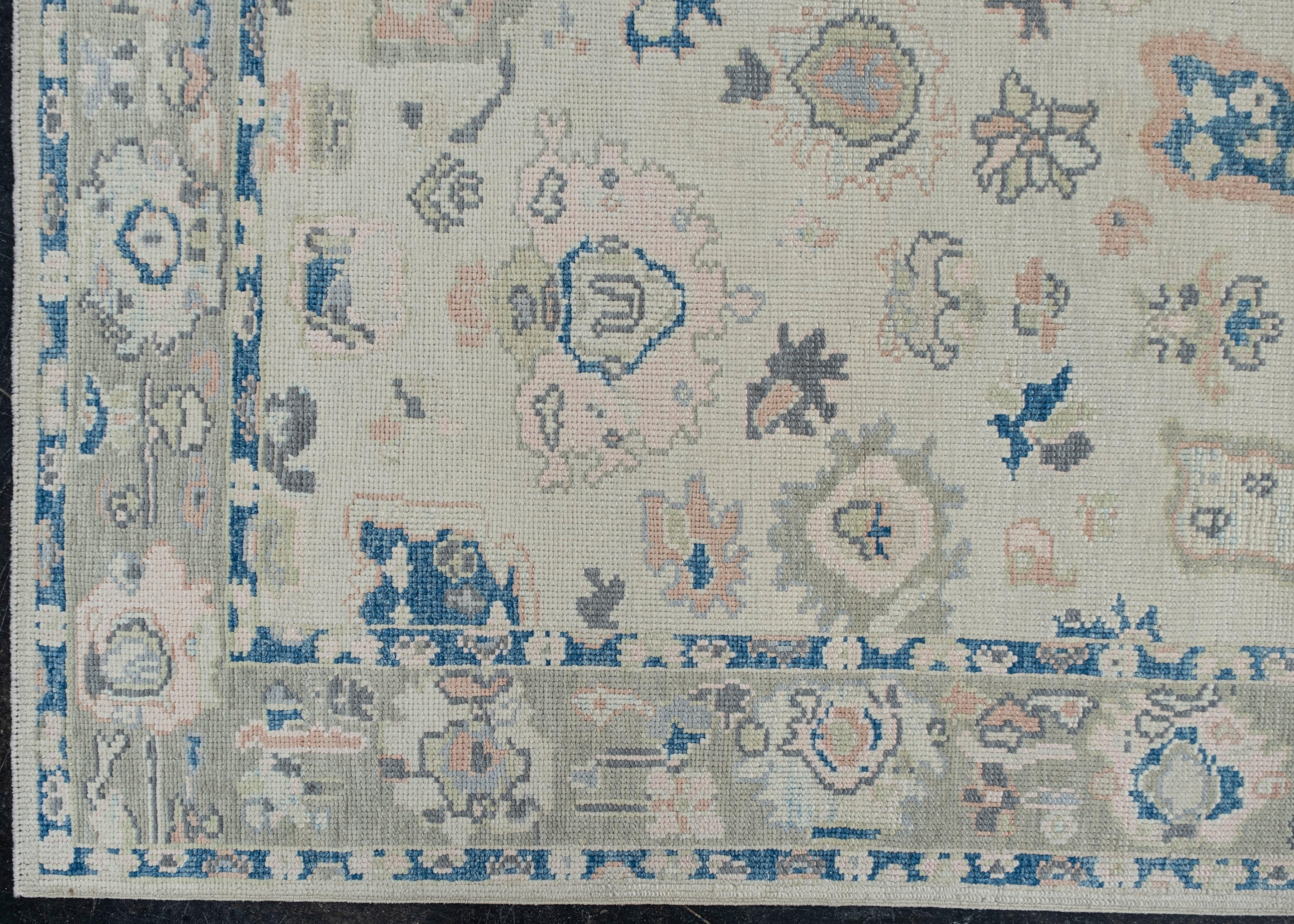 Türkischer Oushak-Teppich Orientalisch Handgefertigt 4' x 5'3