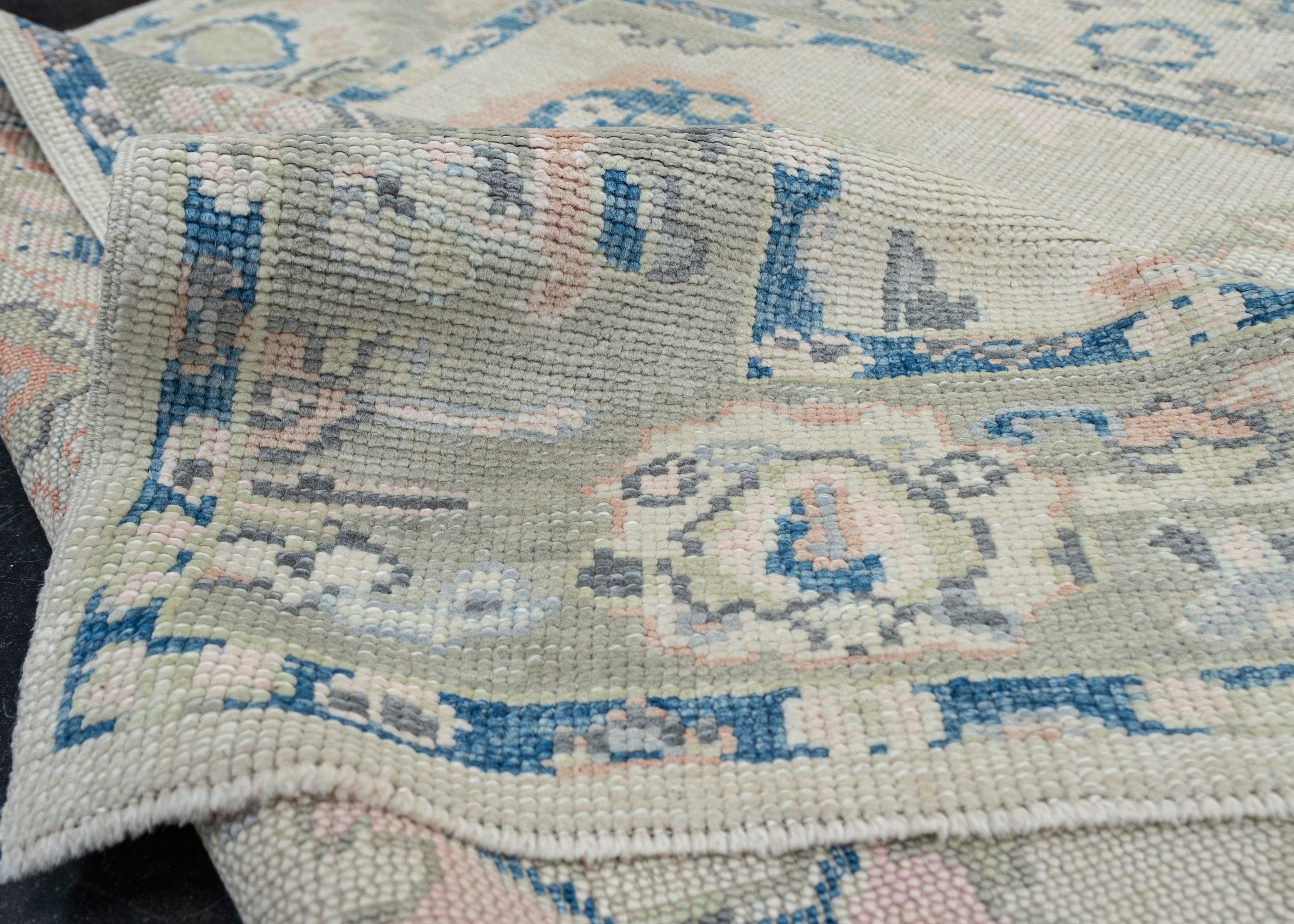 Türkischer Oushak-Teppich Orientalisch Handgefertigt 4' x 5'3