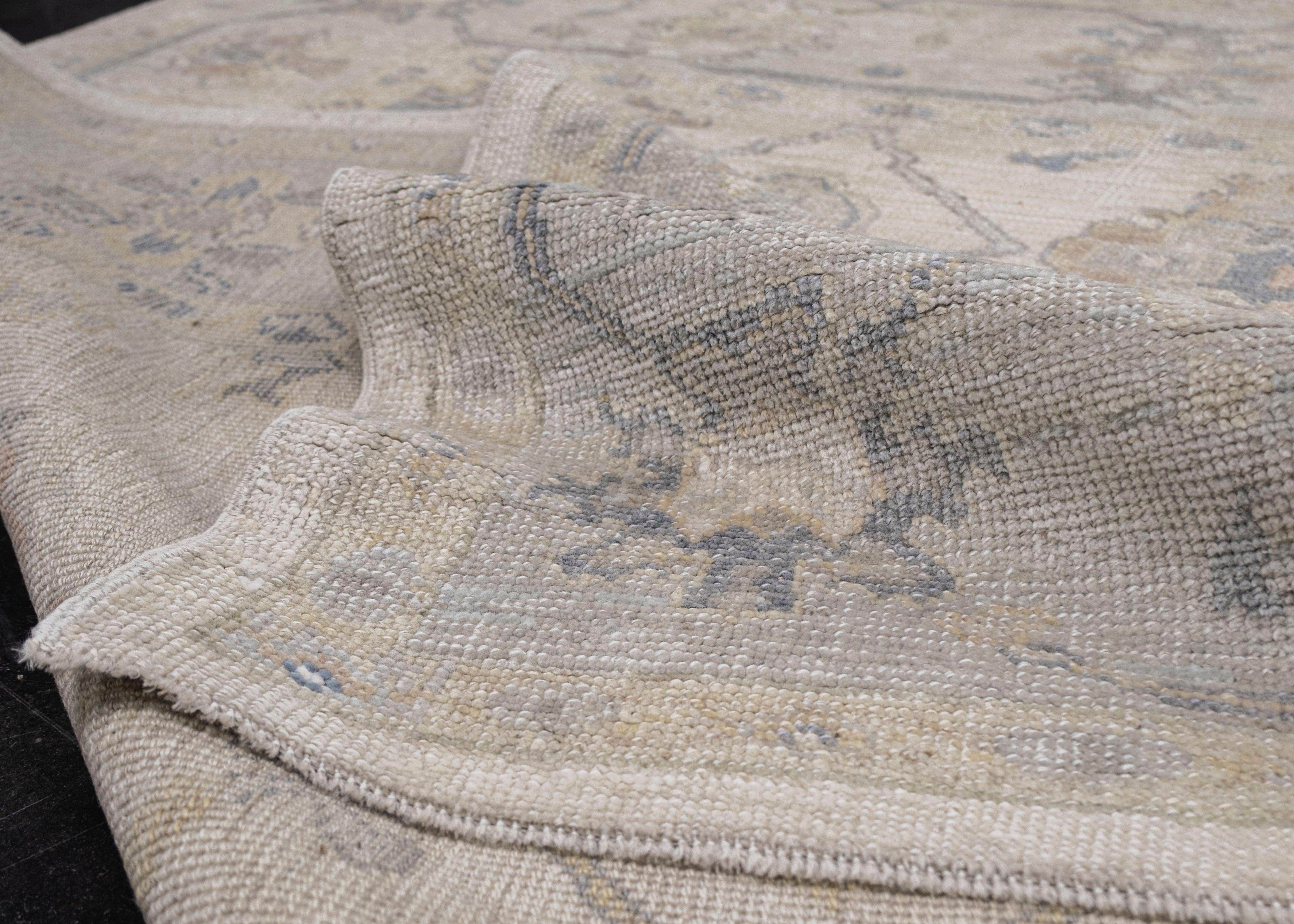 Contemporary Turkish Oushak Rug Oriental Handmade 4'11