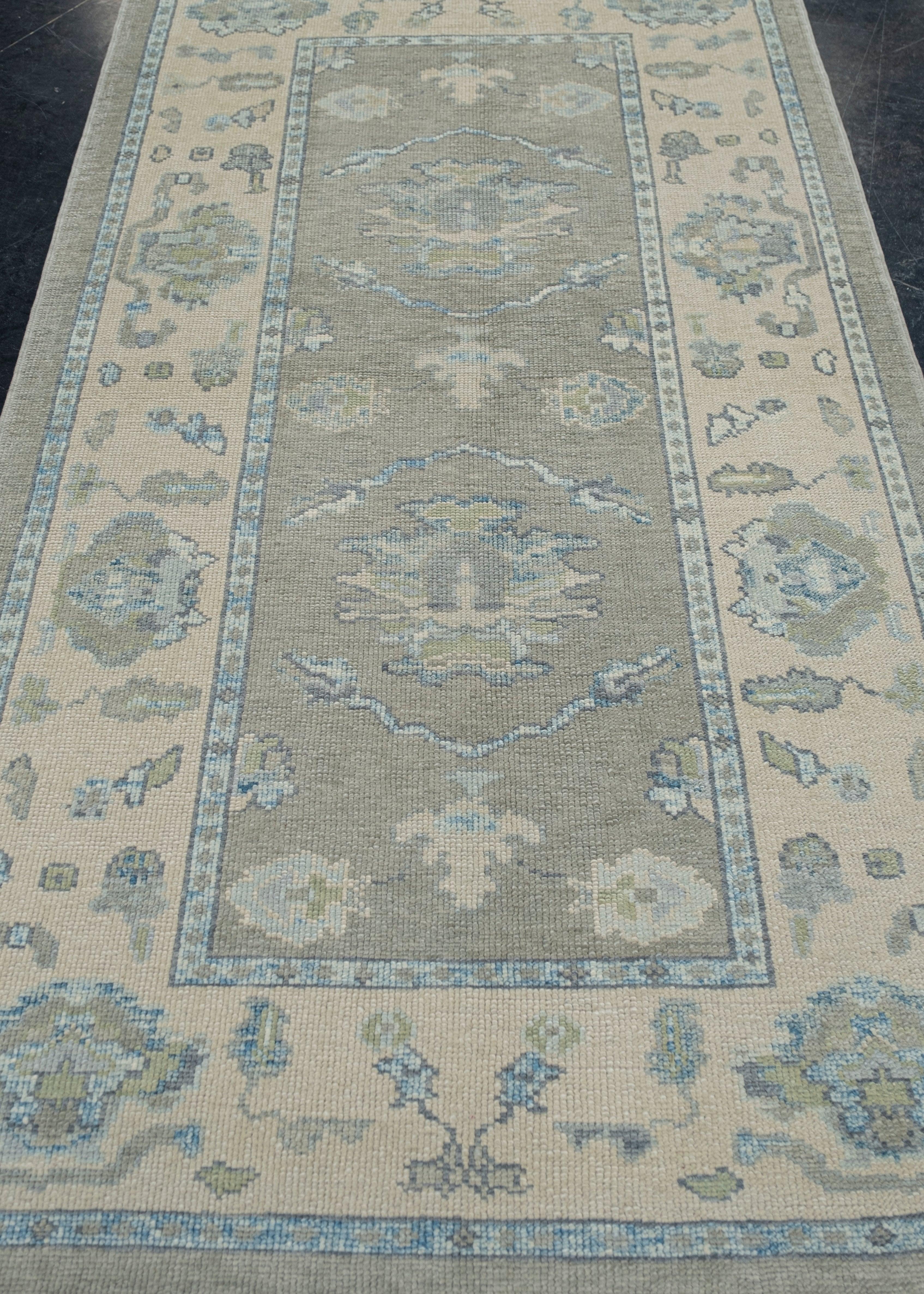 Contemporary Turkish Oushak Rug Oriental Handmade 4'2