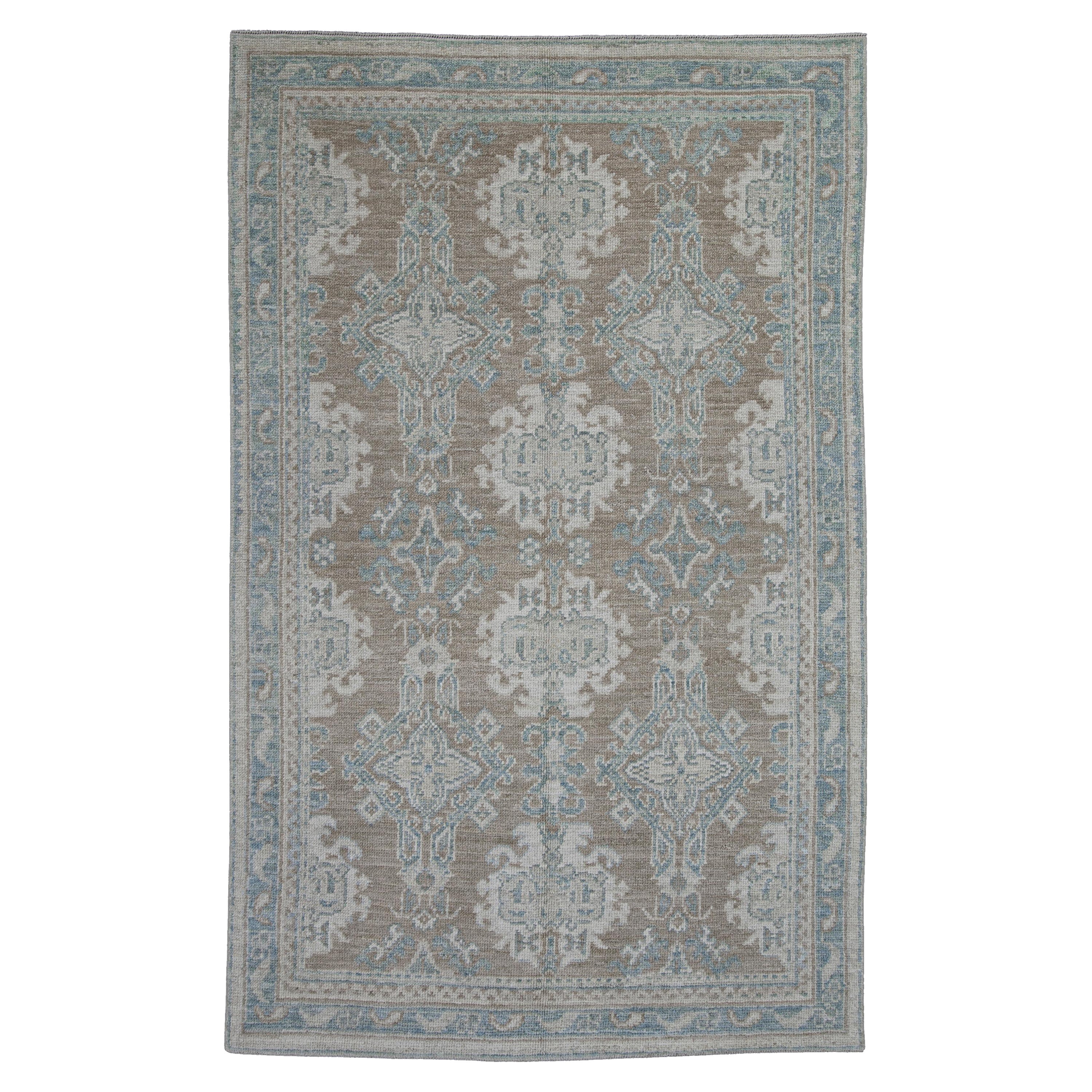 Tappeto Oushak turco orientale fatto a mano 4'6" x 7'2" #11611