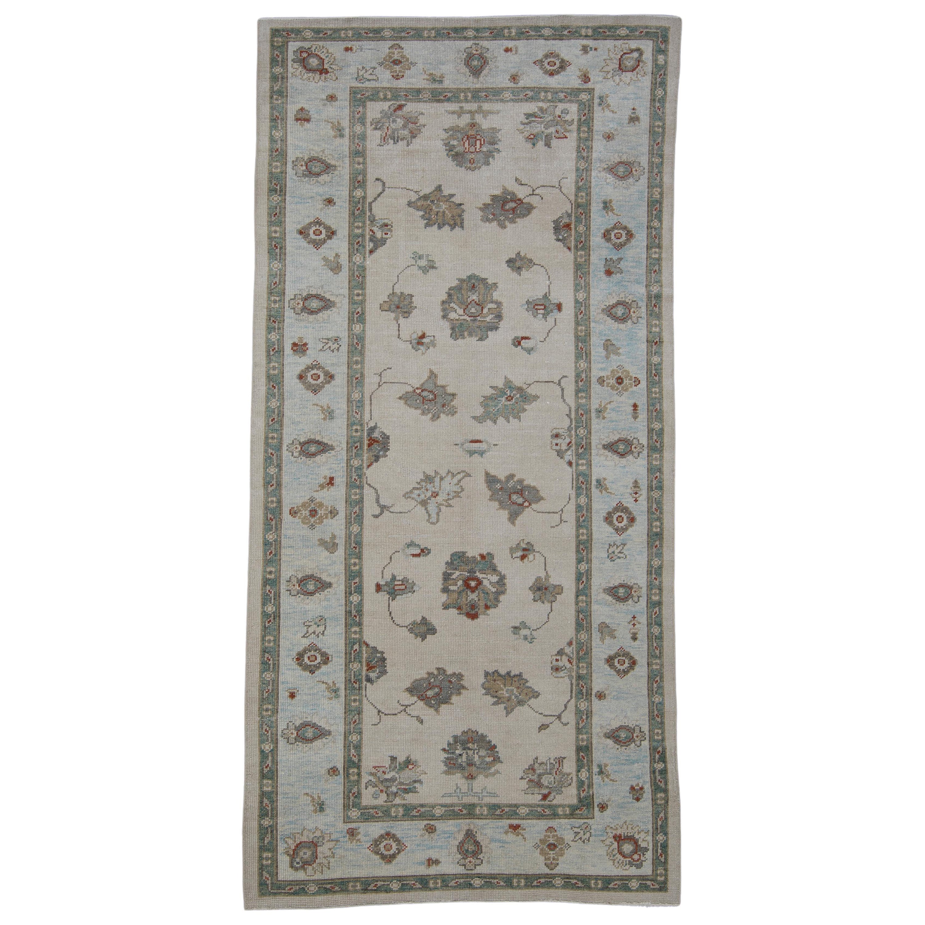 Türkischer Oushak-Teppich Orientalisch Handgefertigt 4'6" x 9'3" #2378