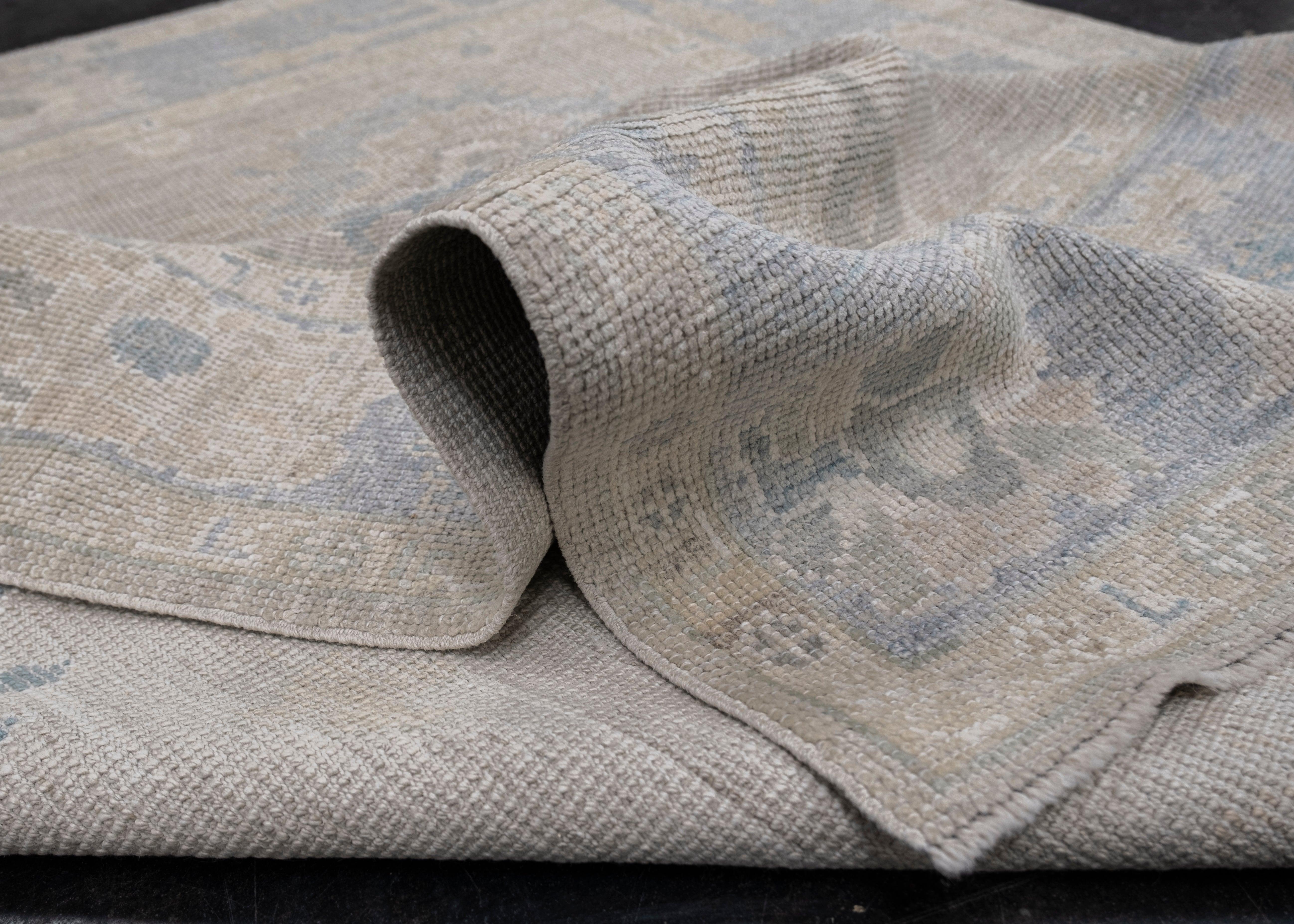 Tappeto Oushak turco orientale fatto a mano 5' x 6'10