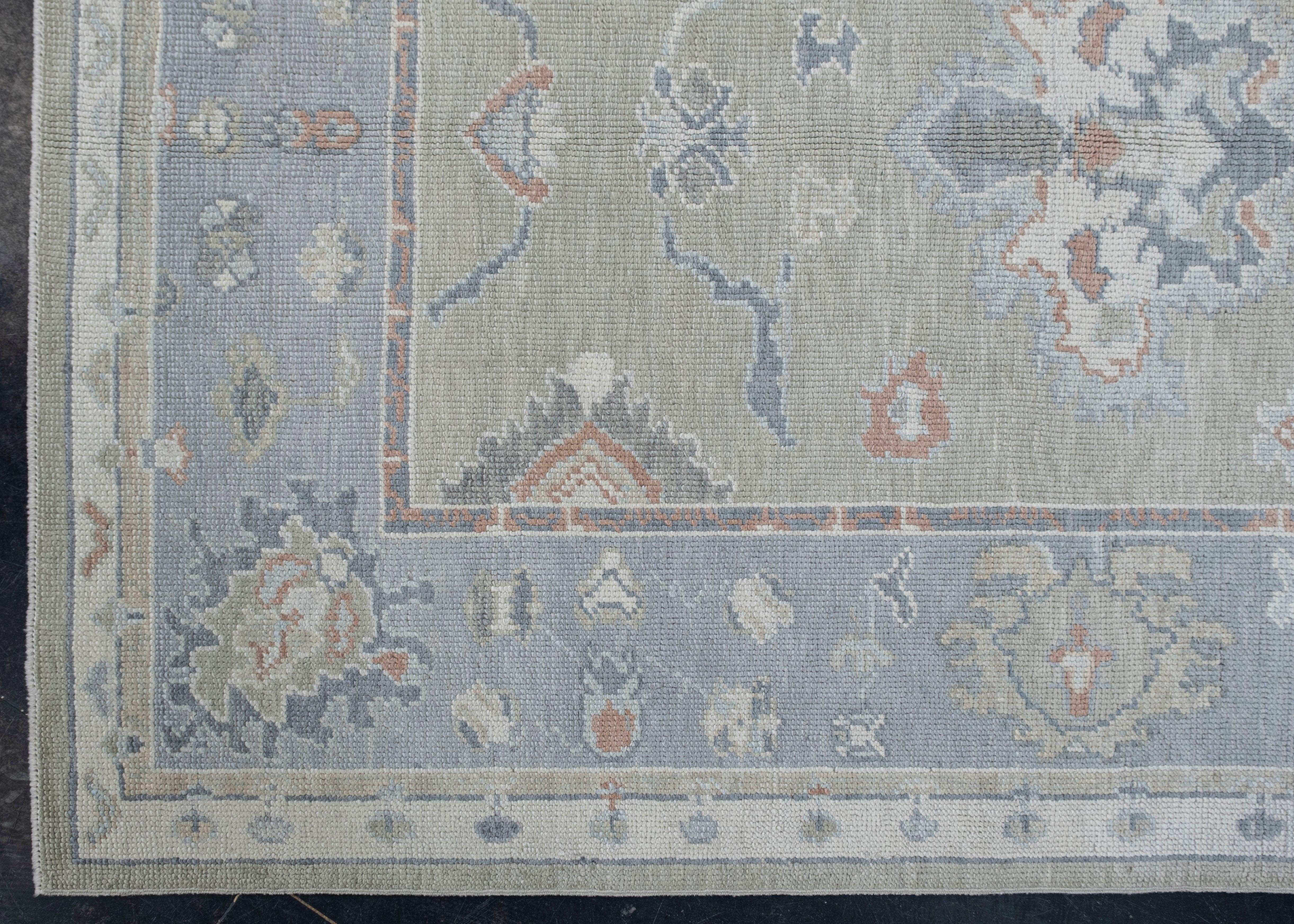 Türkischer Oushak-Teppich Orientalisch Handgefertigt 5' x 7' #12159 (Handgeknüpft) im Angebot