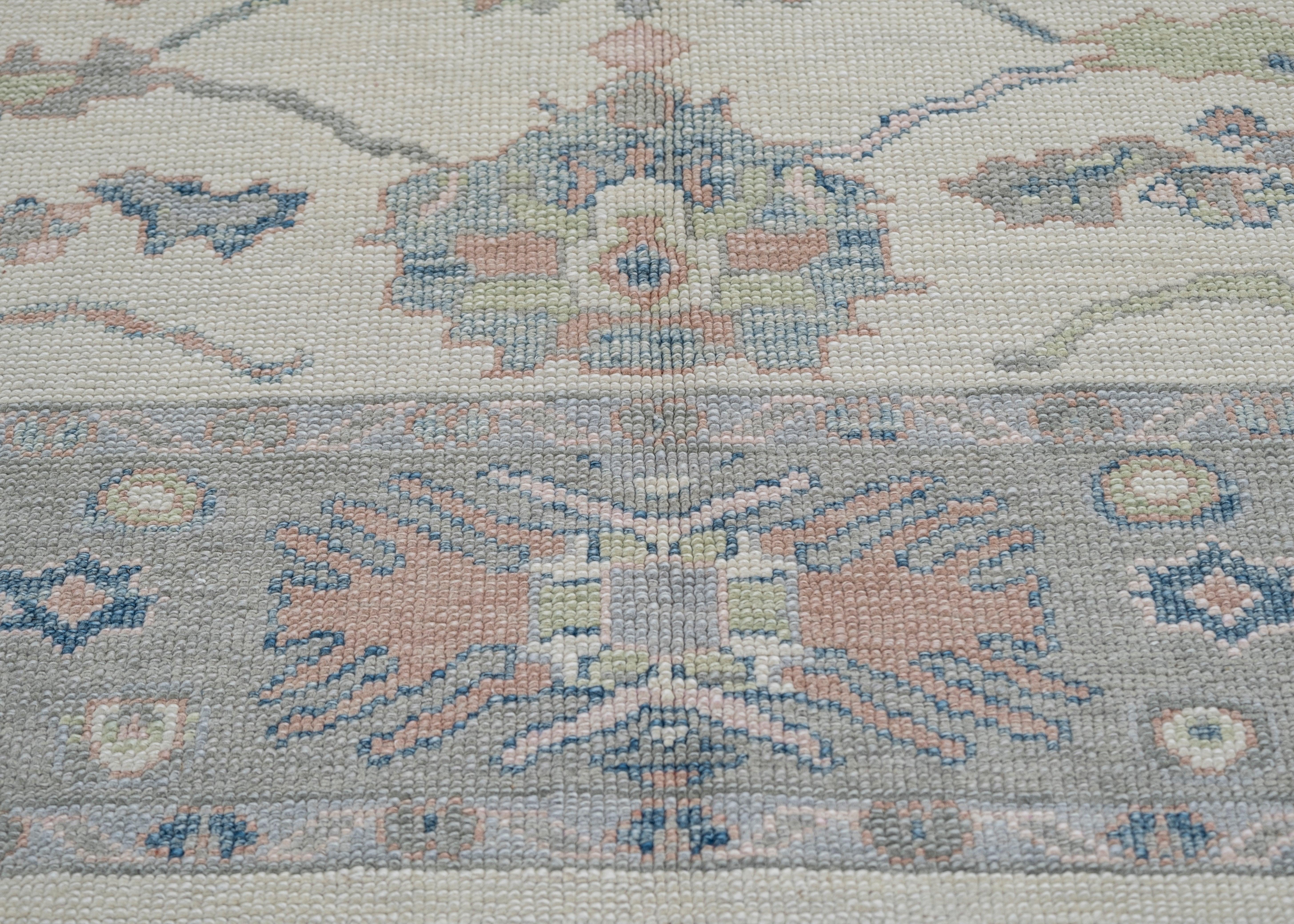 Turco Tappeto Oushak turco orientale fatto a mano 5' x 7' #7992 in vendita