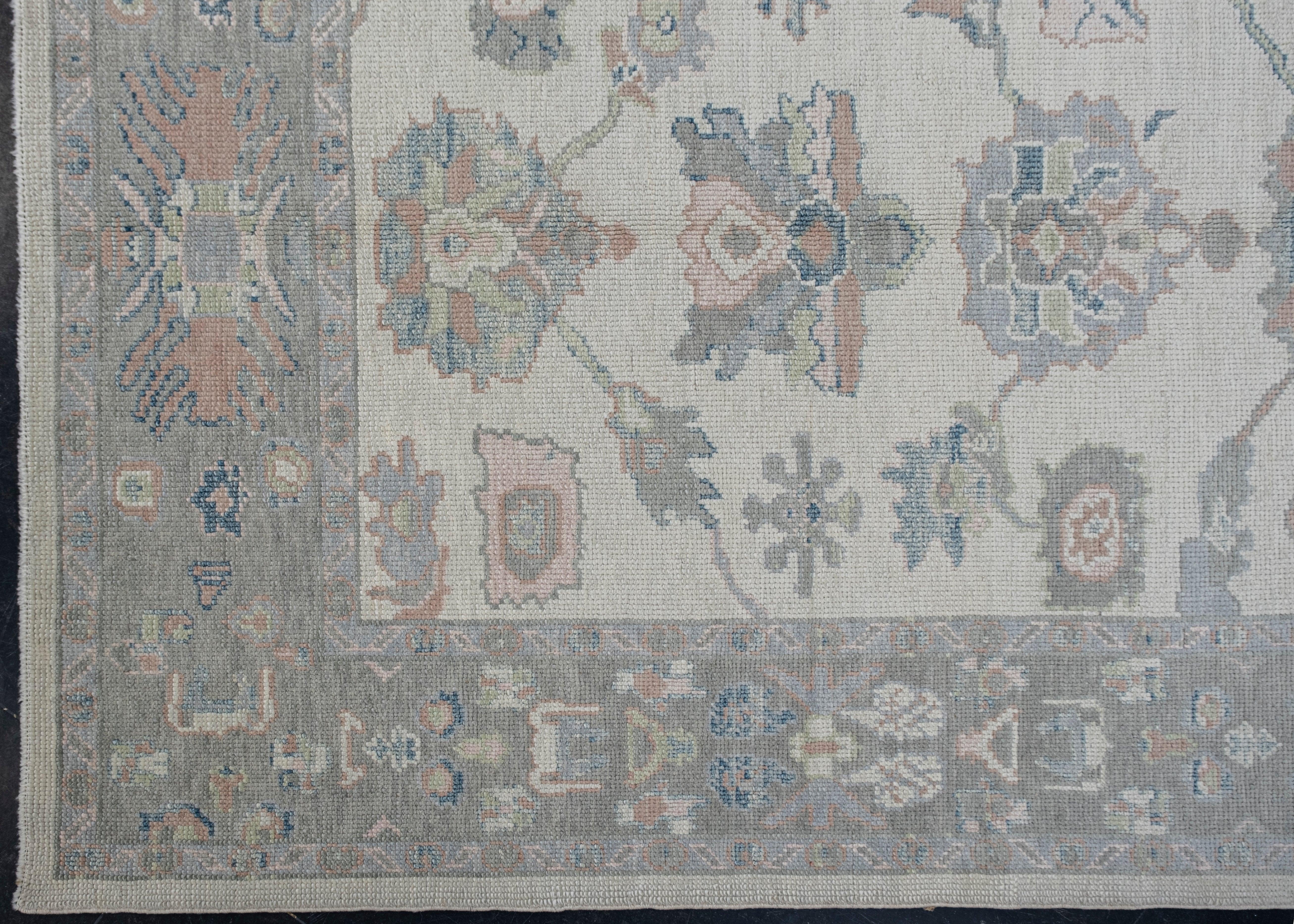 Annodato a mano Tappeto Oushak turco orientale fatto a mano 5' x 7' #7992 in vendita