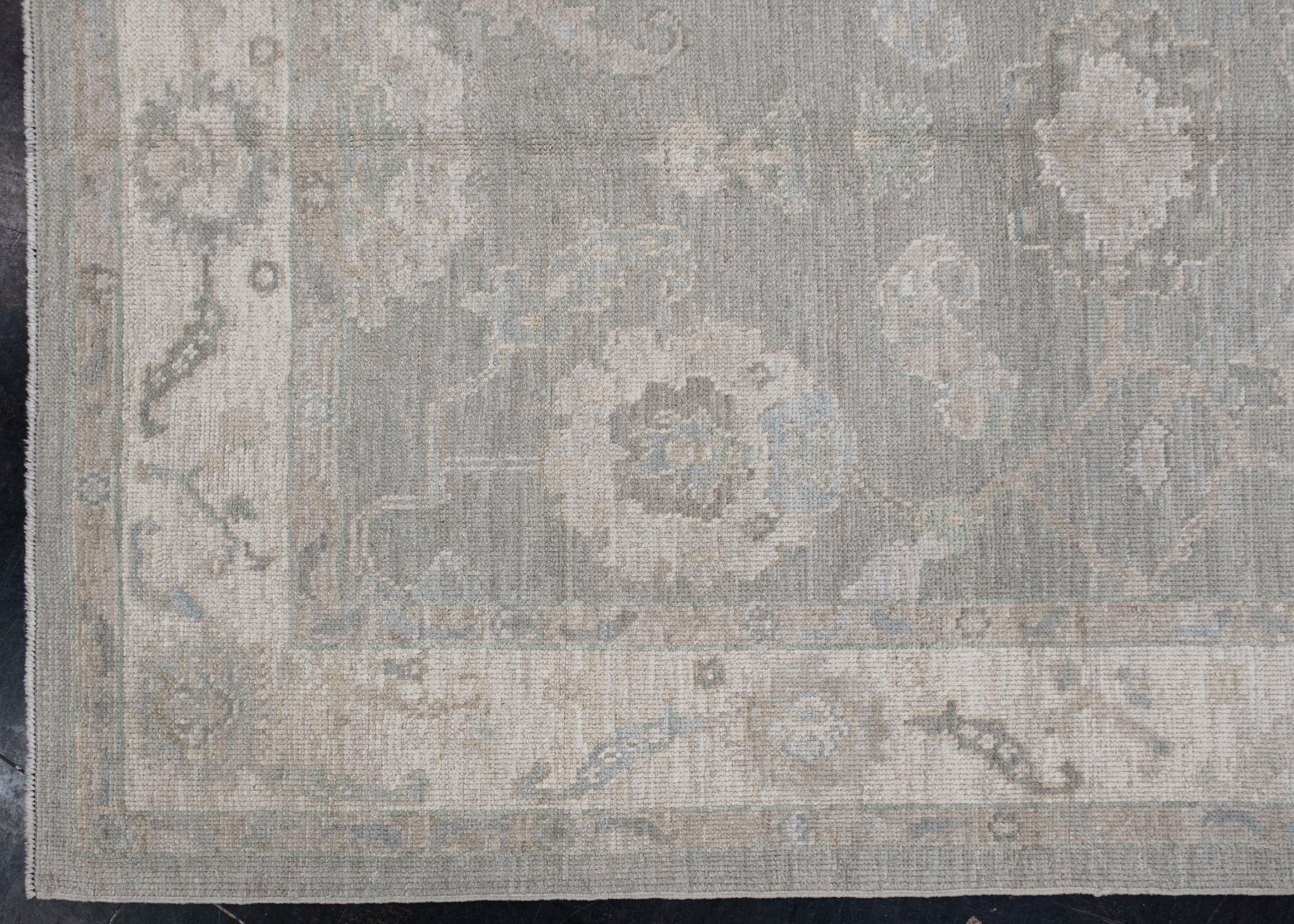 Contemporary Turkish Oushak Rug Oriental Handmade 5'1
