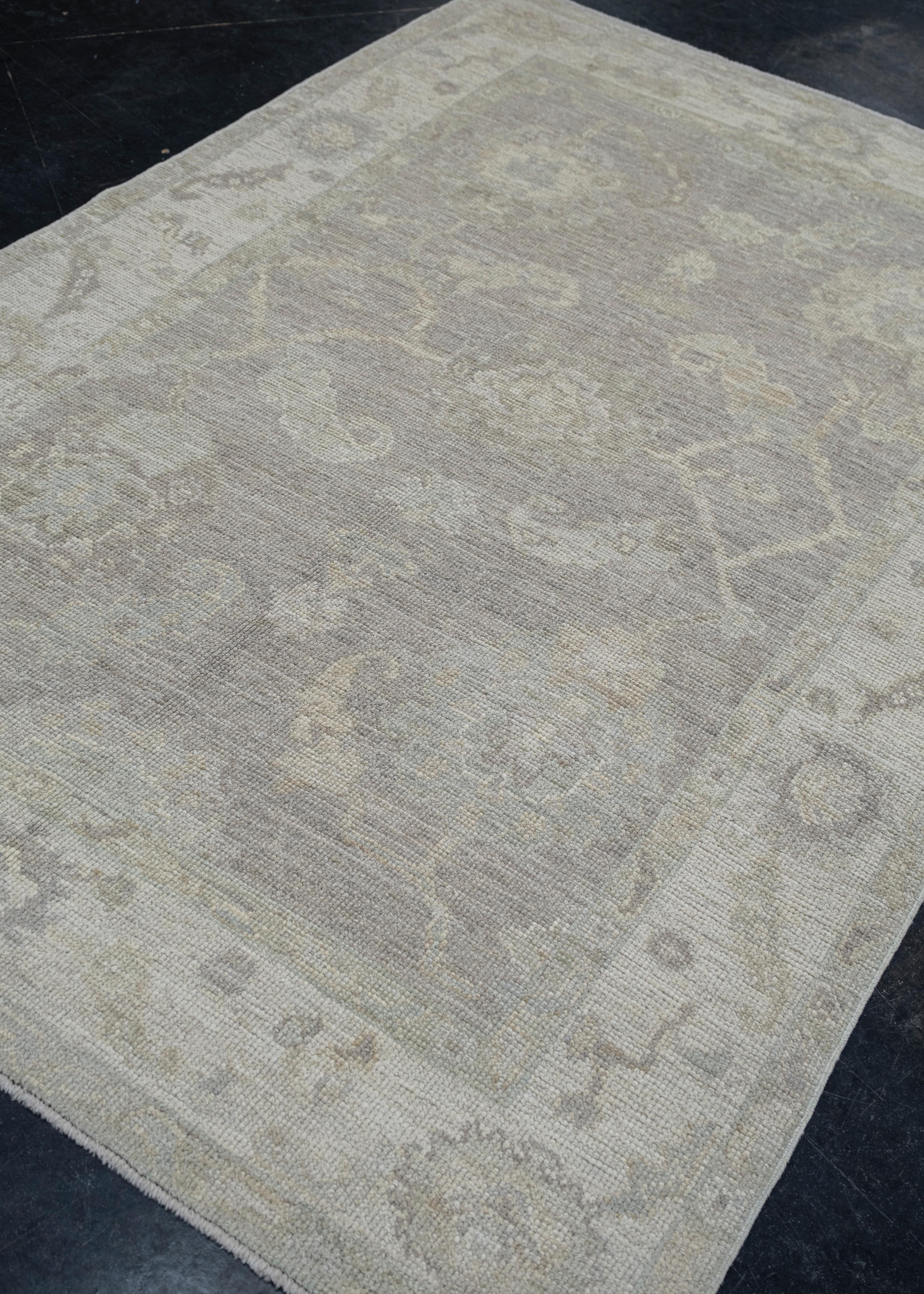 Türkischer Oushak-Teppich Orientalisch Handgefertigt 5'1