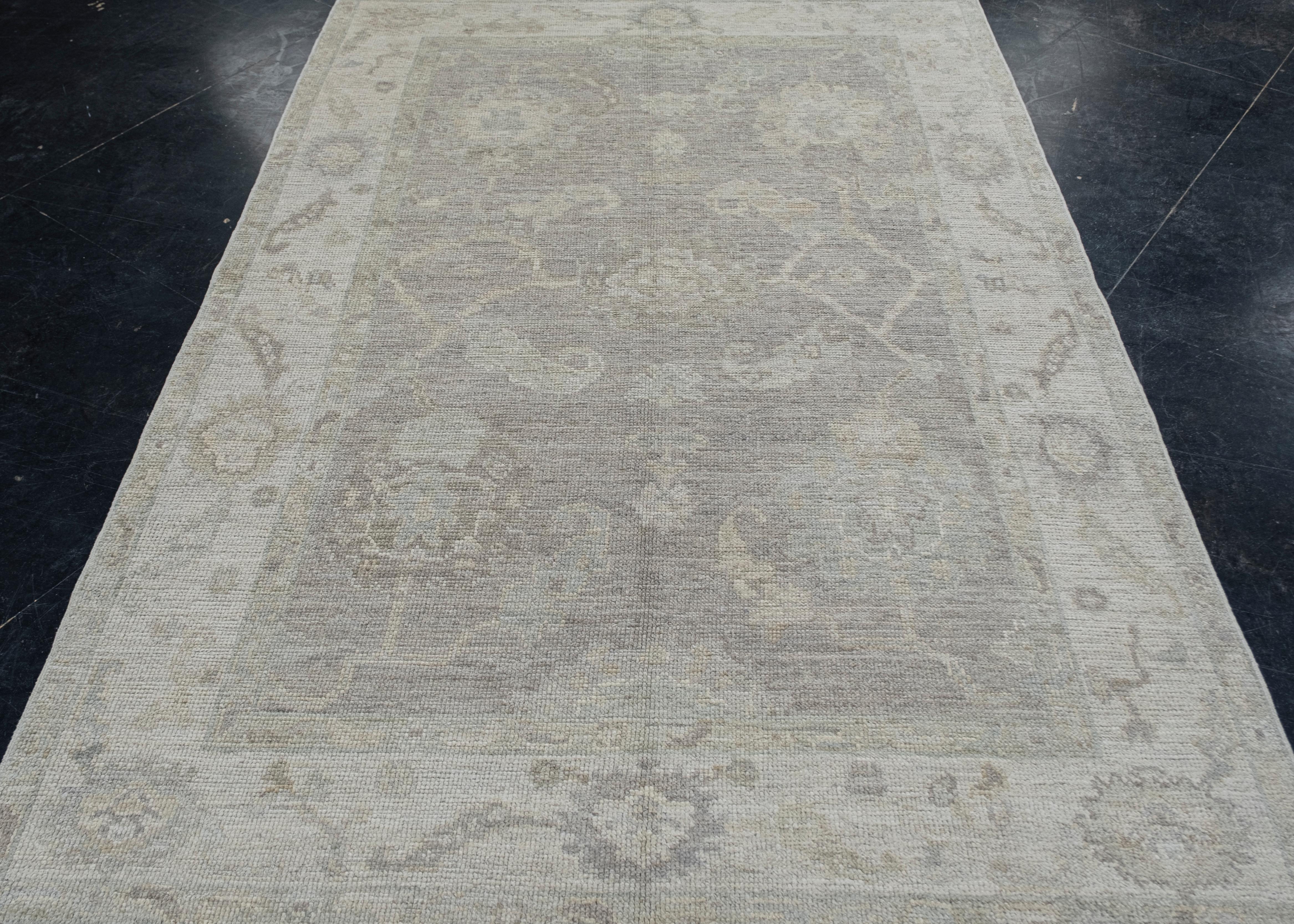 Türkischer Oushak-Teppich Orientalisch Handgefertigt 5'1