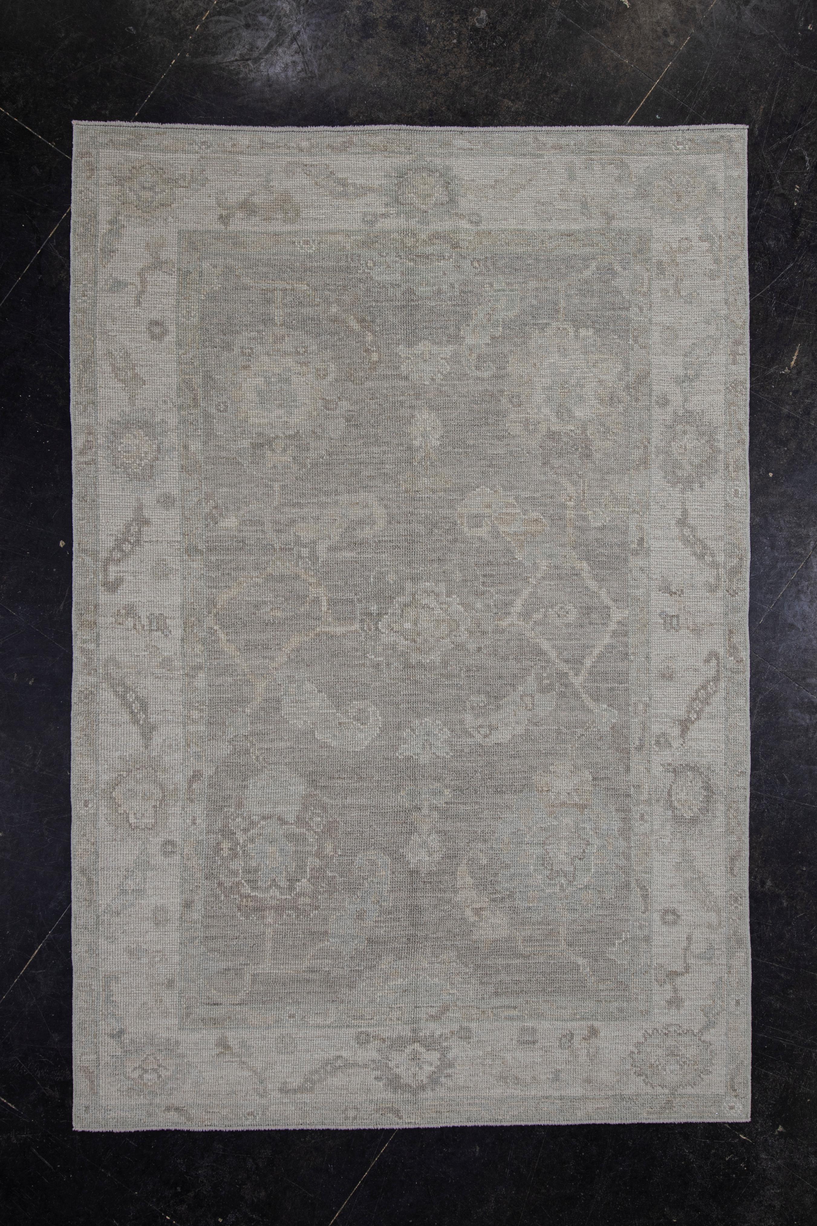 Türkischer Oushak-Teppich Orientalisch Handgefertigt 5'1