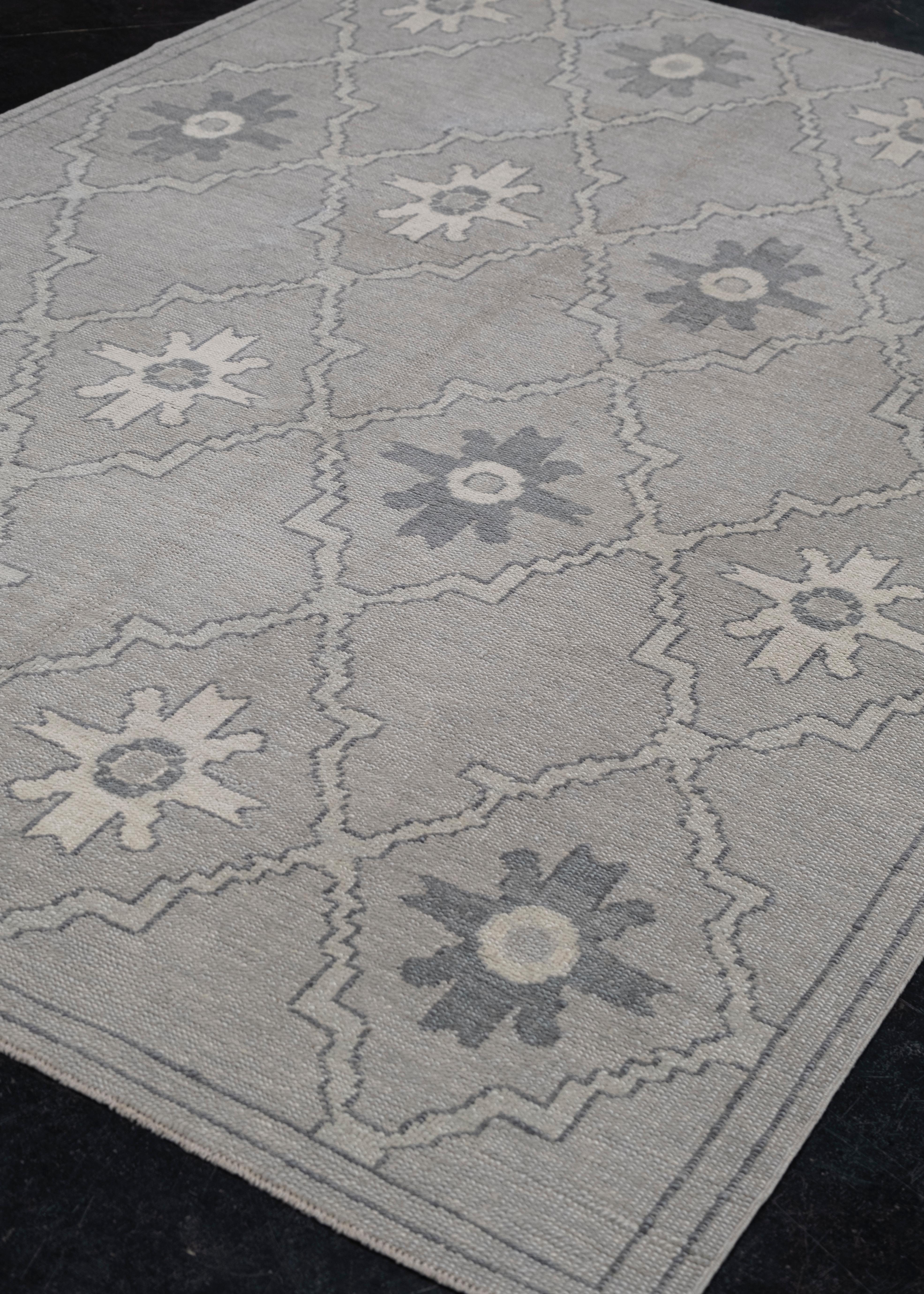 XXIe siècle et contemporain Tapis turc Oushak oriental fait à la main 5'11