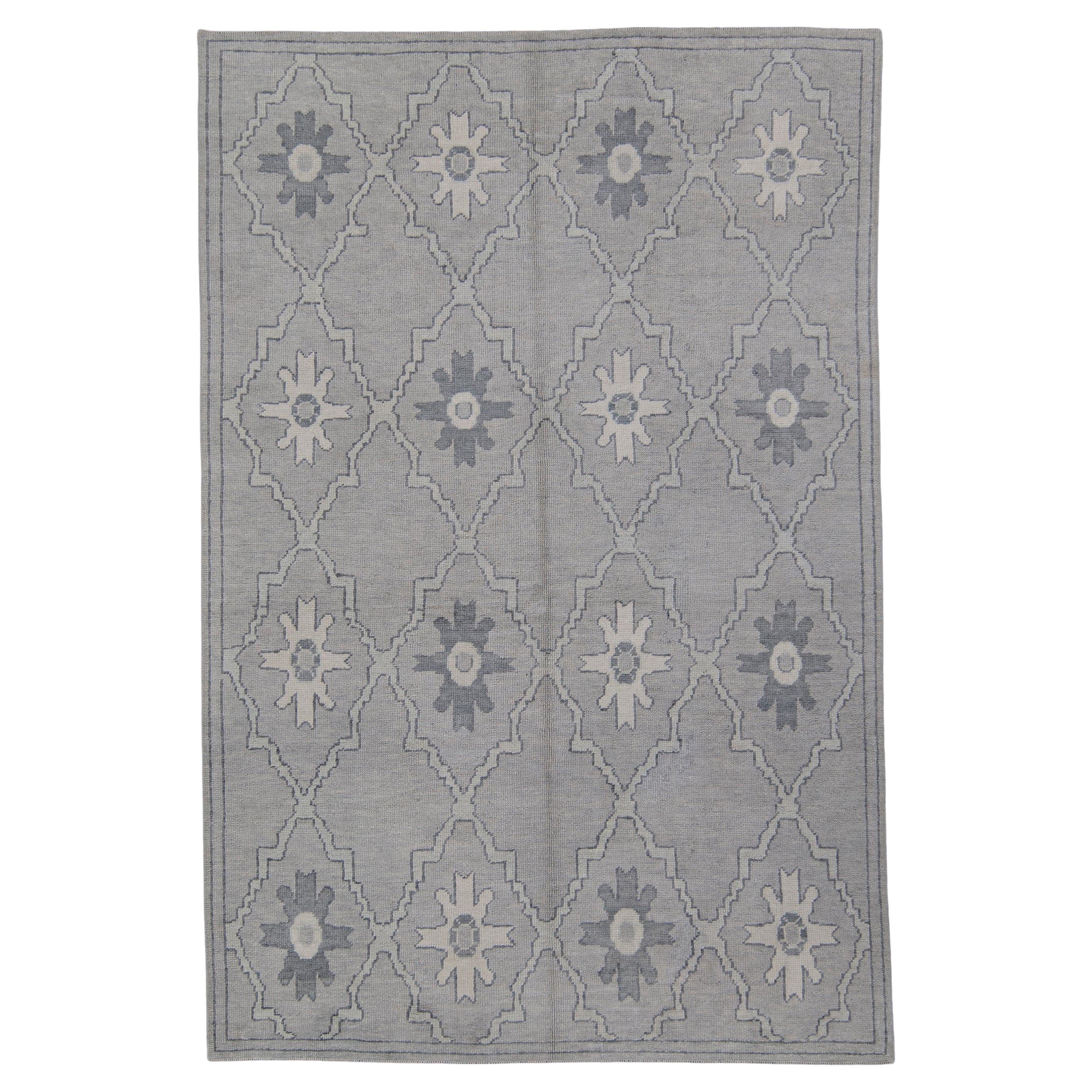 Tapis turc Oushak oriental fait à la main 5'11" x 8'11" n°11820