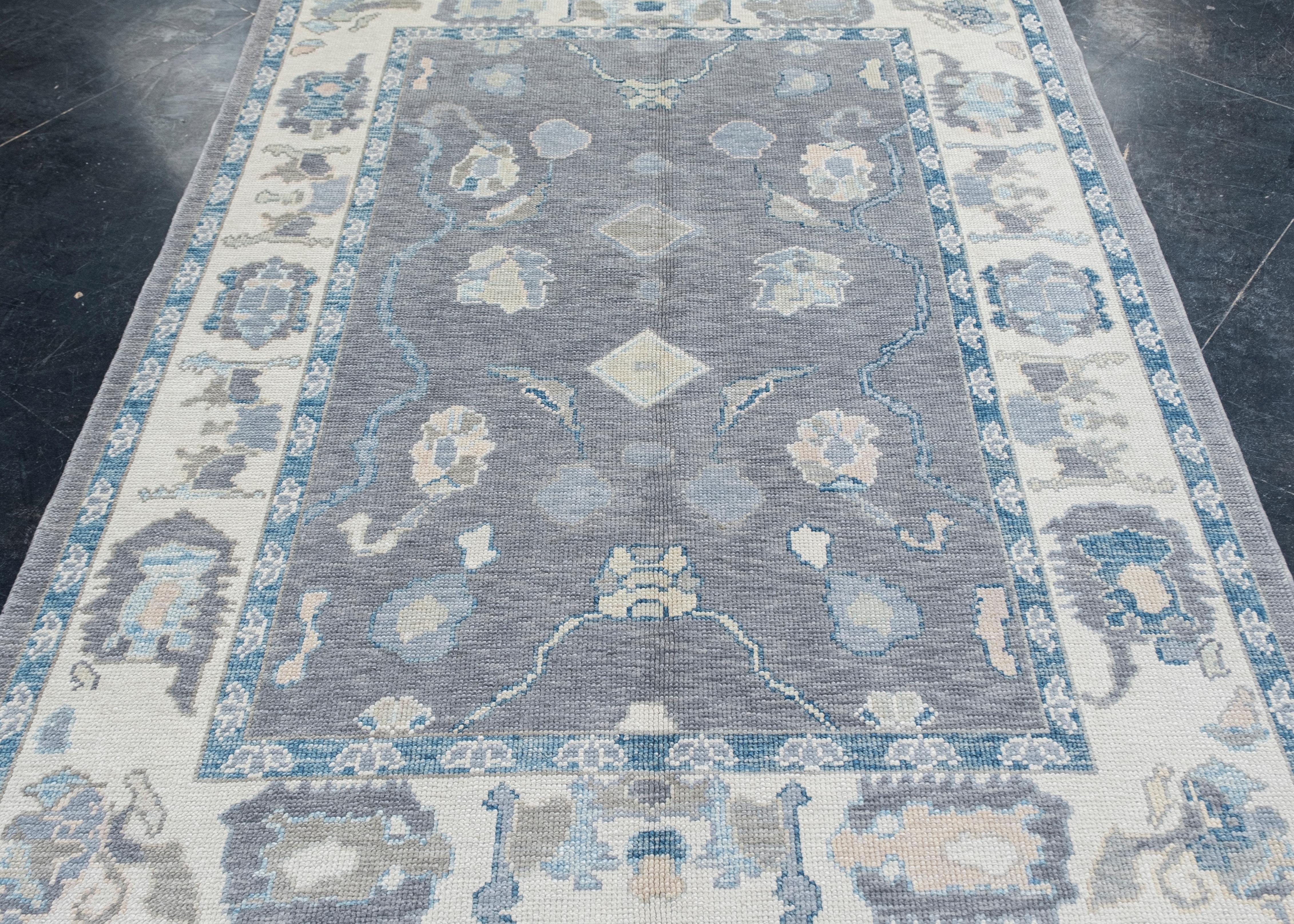 Türkischer Oushak-Teppich Orientalisch Handgefertigt 5'2