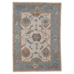 Tappeto Oushak turco orientale fatto a mano 5'2" x 7'5" #11685