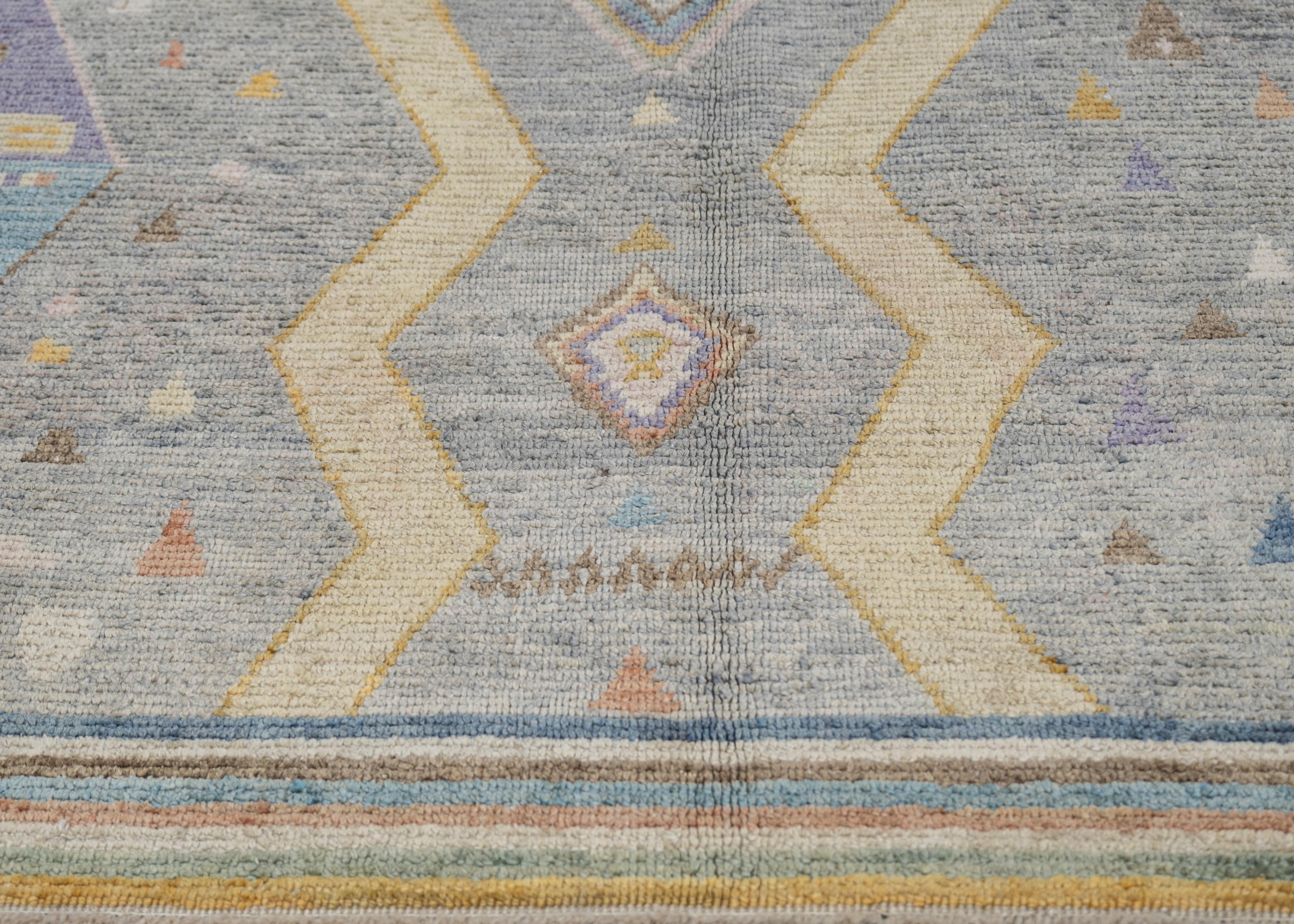 Hand-Knotted Turkish Oushak Rug Oriental Handmade 5'4