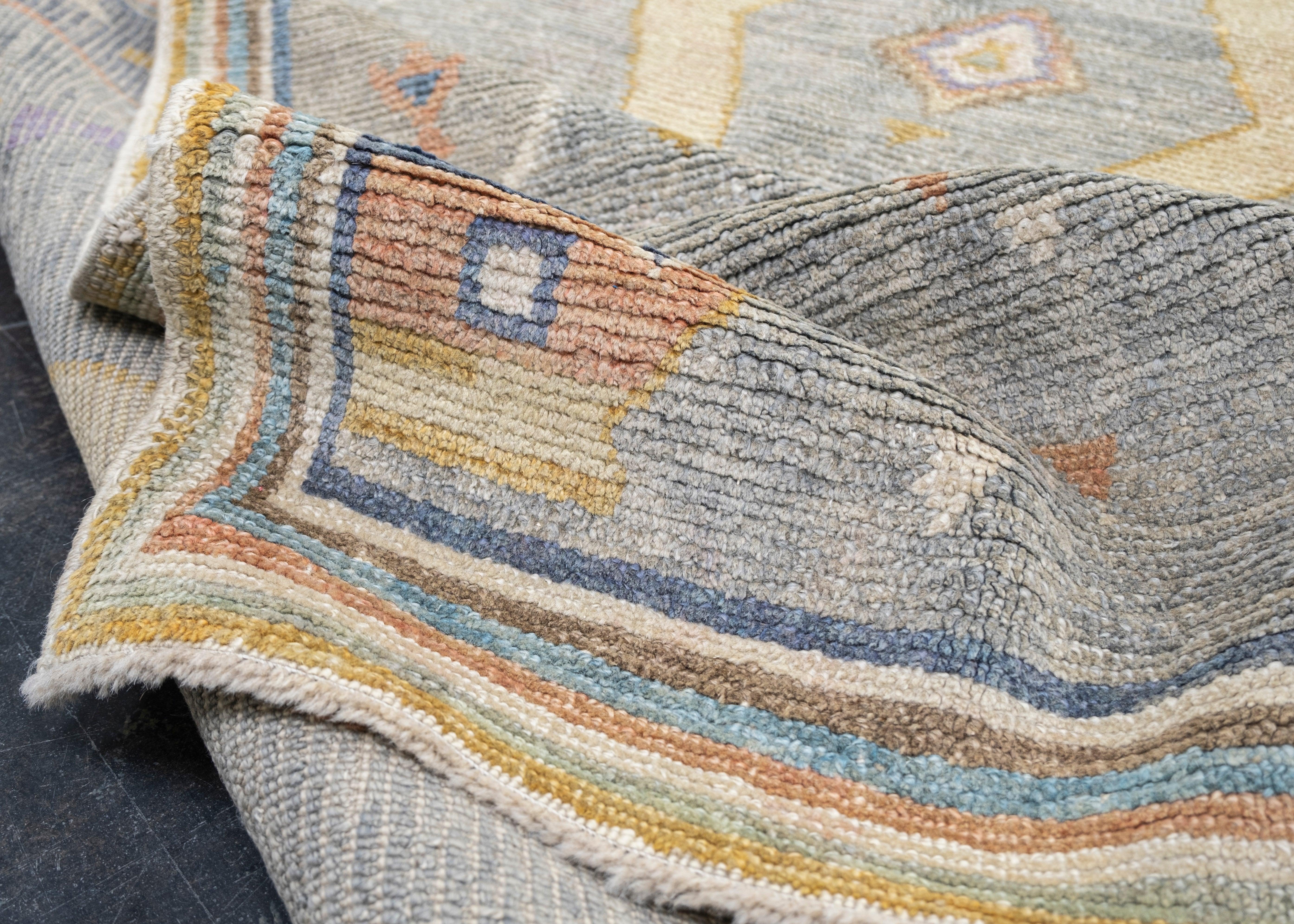 Contemporary Turkish Oushak Rug Oriental Handmade 5'4