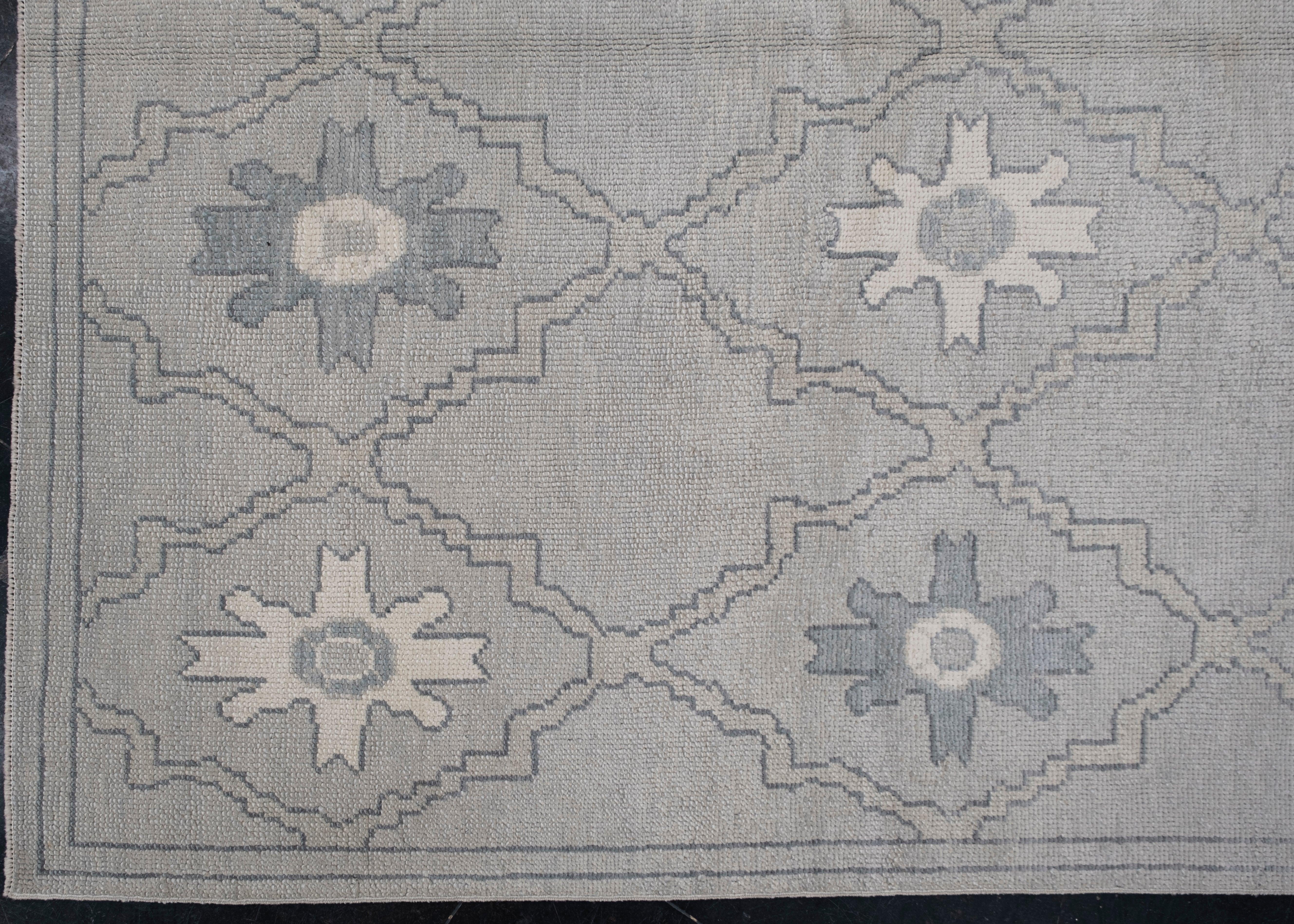 Hand-Knotted Turkish Oushak Rug Oriental Handmade 6' x 8'8