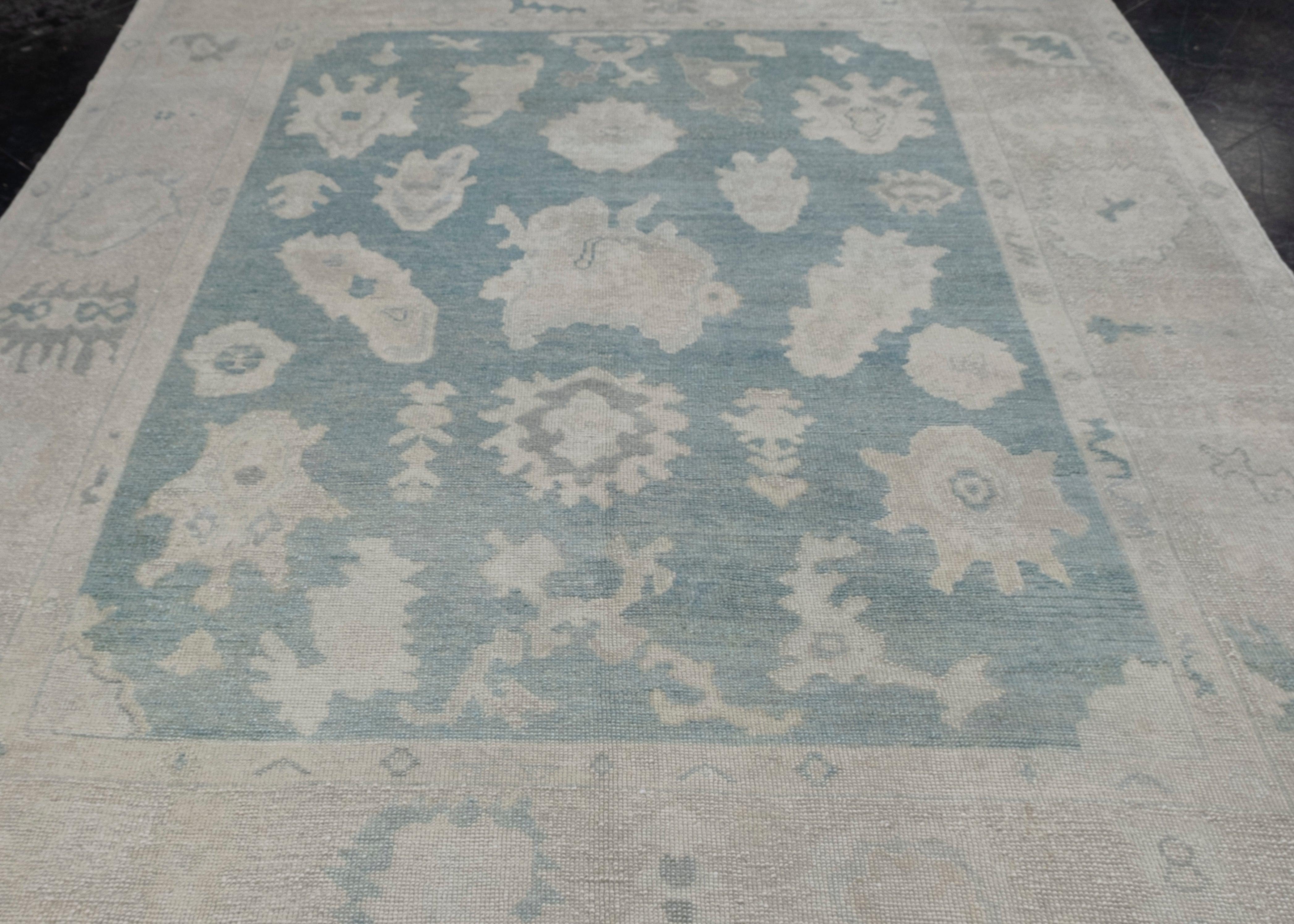 Contemporary Turkish Oushak Rug Oriental Handmade 7'10