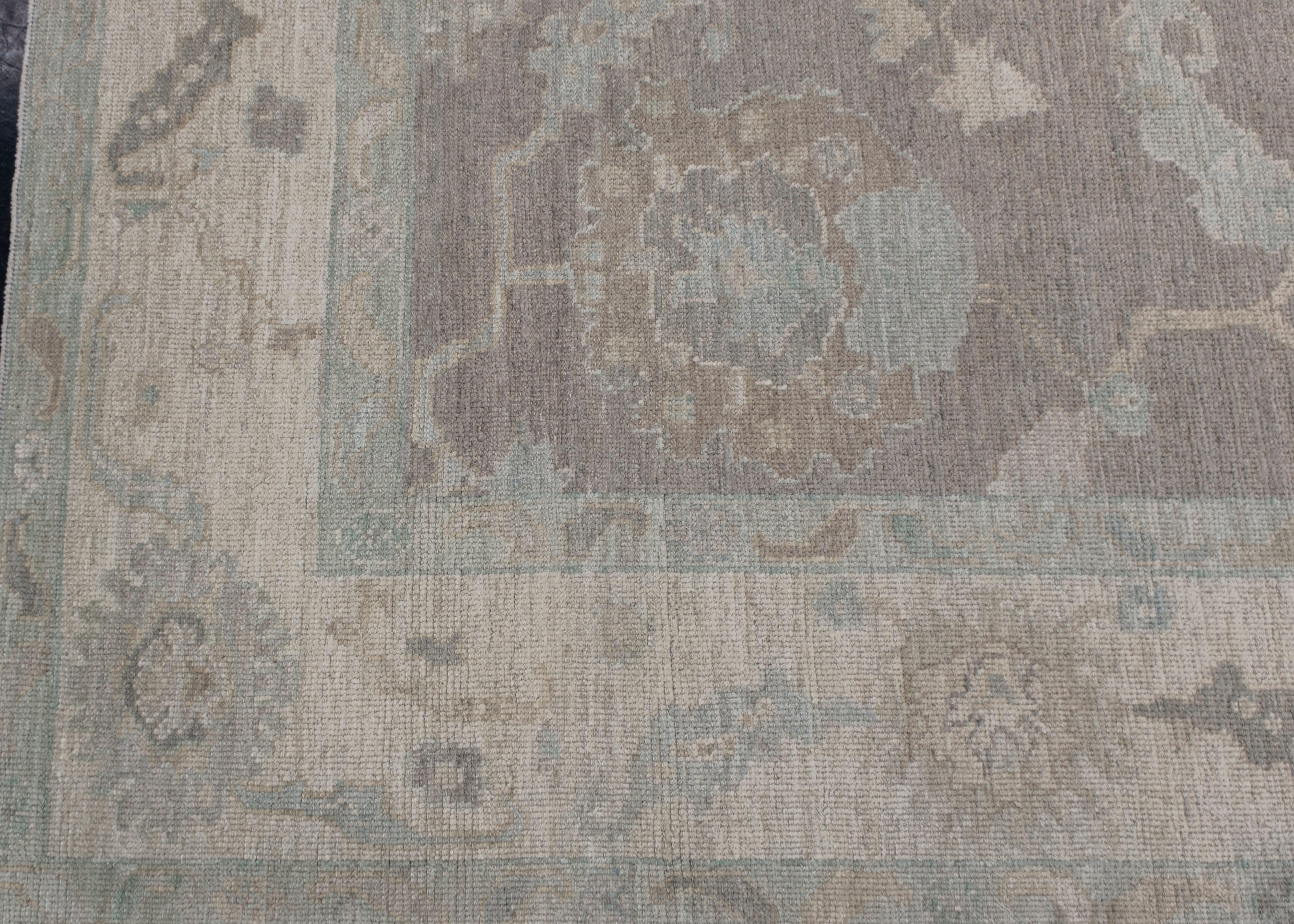 Hand-Knotted Turkish Oushak Rug Oriental Handmade 7'11