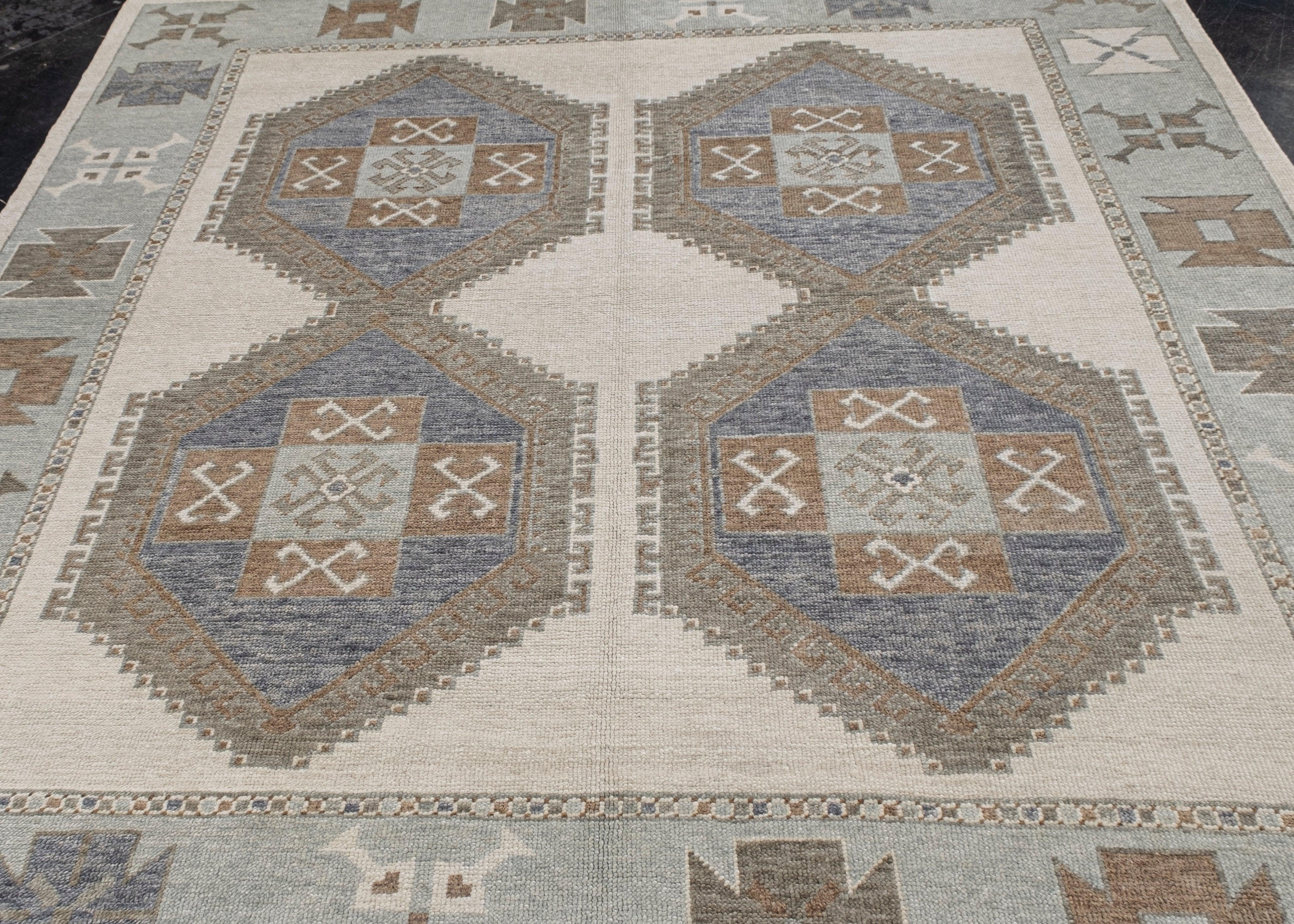 Turkish Oushak Rug Oriental Handmade 7'6