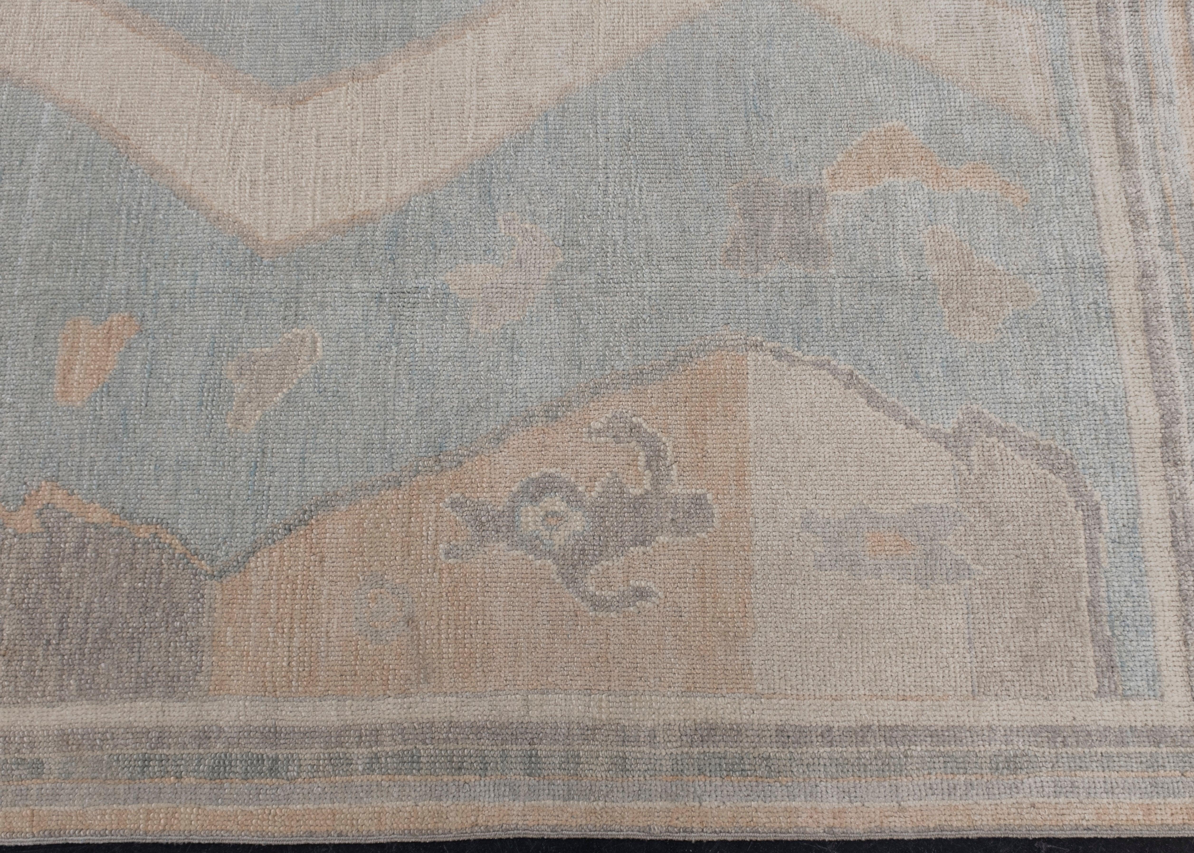 Hand-Knotted Turkish Oushak Rug Oriental Handmade 8'2