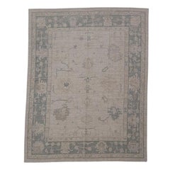Tapis turc Oushak oriental fait à la main 8'2" x 10'4" n° 11679