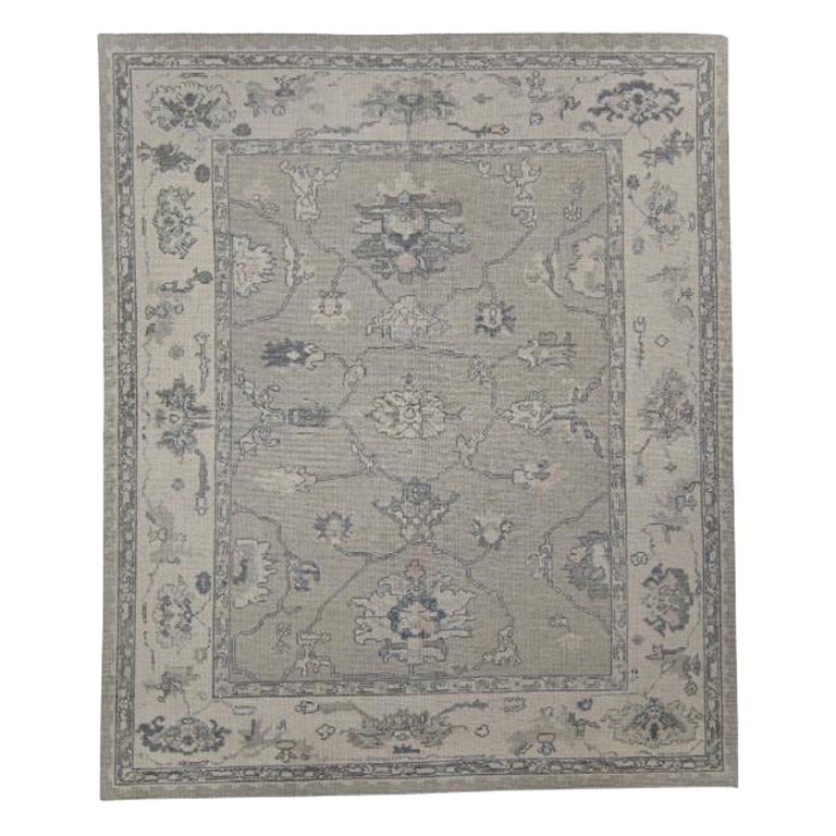 Turkish Oushak Rug Oriental Handmade 8'2" x 9'9" #11948 For Sale