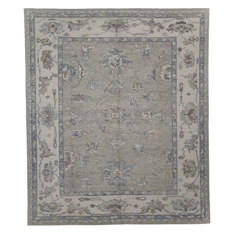 Türkischer Oushak-Teppich Orientalisch Handgefertigt 8'5" x 9'11" #11819