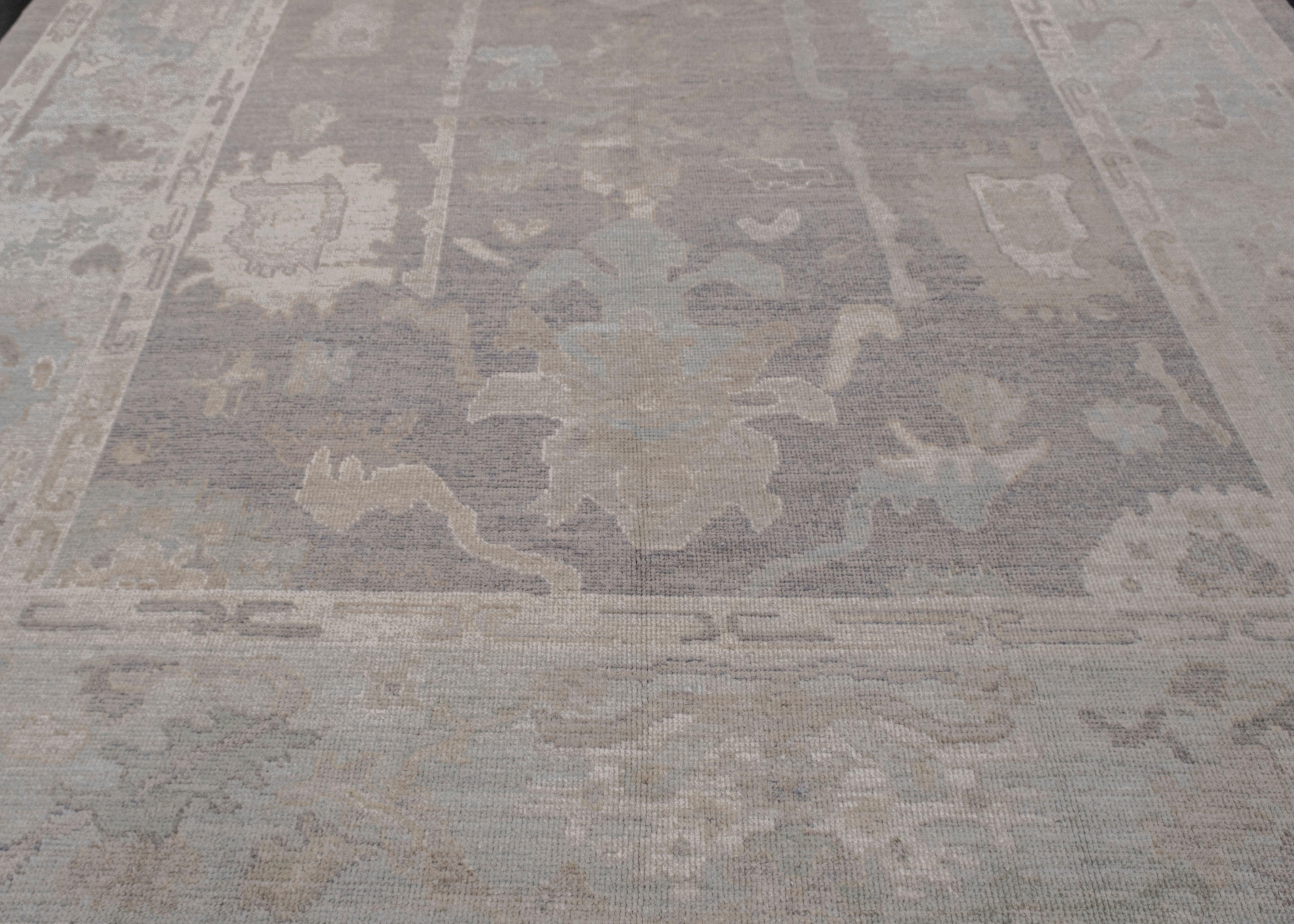 Hand-Knotted Turkish Oushak Rug Oriental Handmade 8'6