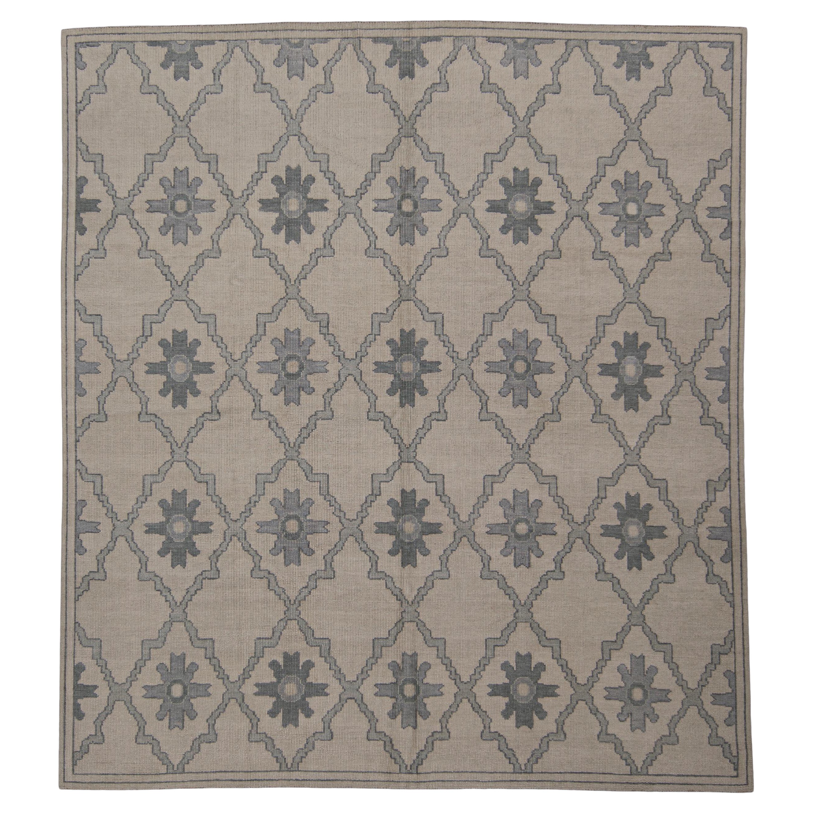 Türkischer Oushak-Teppich Orientalisch Handgefertigt 8'6" x 9'5" #11931