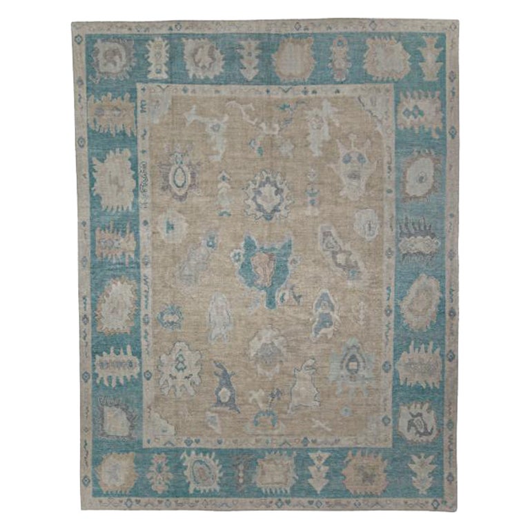 Türkischer Oushak-Teppich Orientalisch Handgefertigt 8'9" x 11'1" #11922