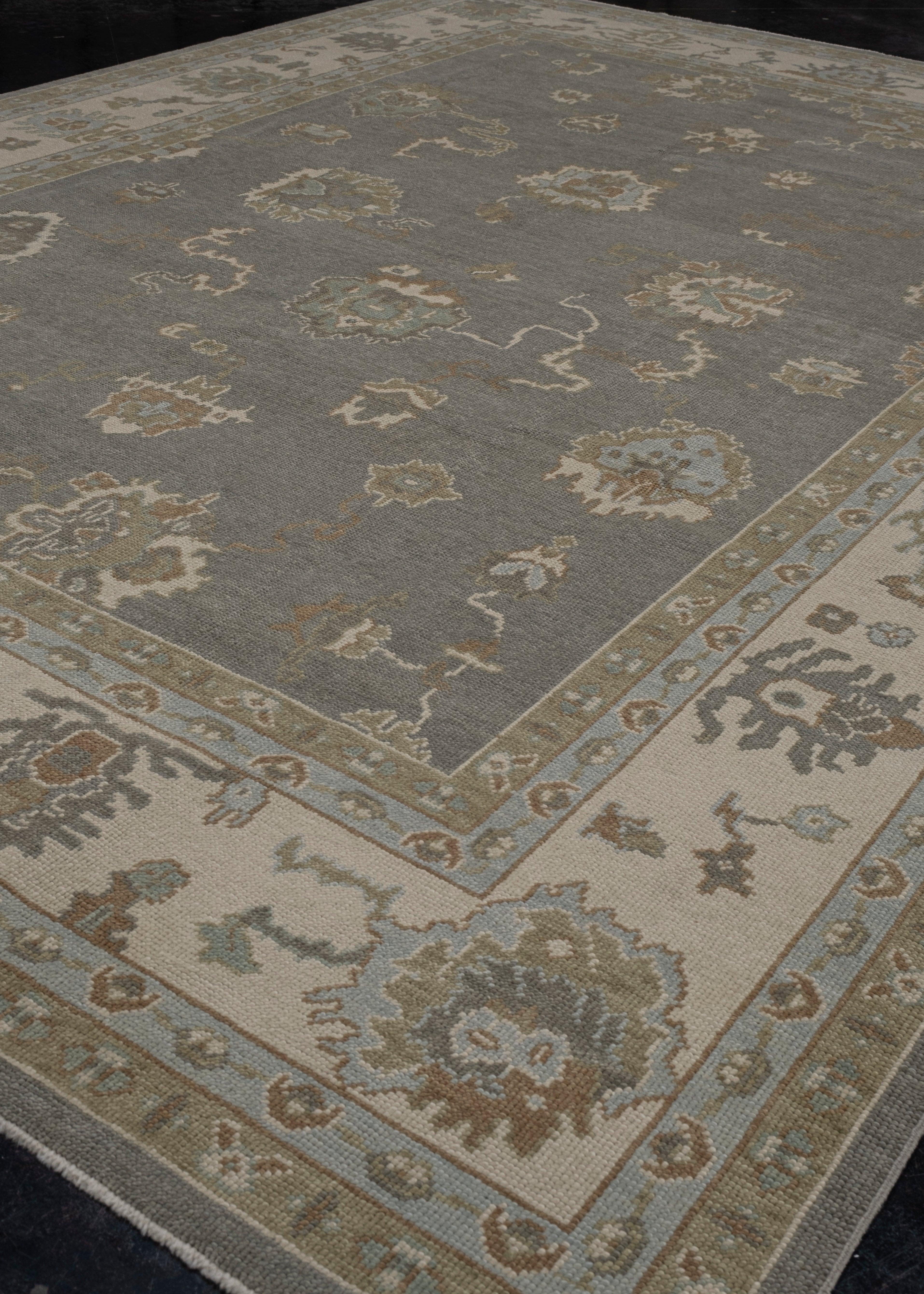 Türkischer Oushak Teppich Orientalisch Handgefertigt 9' x 12'4