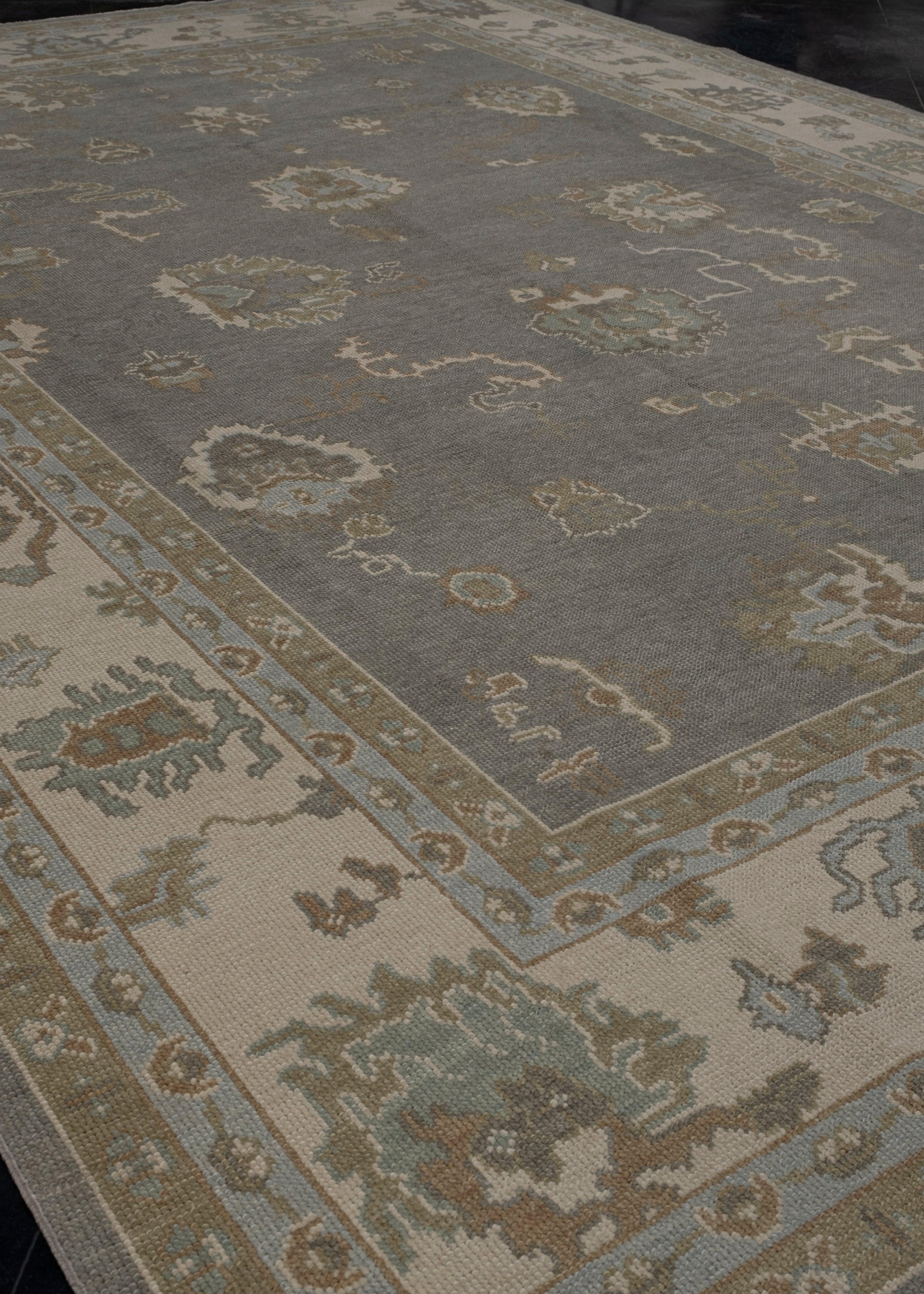 Türkischer Oushak Teppich Orientalisch Handgefertigt 9' x 12'4
