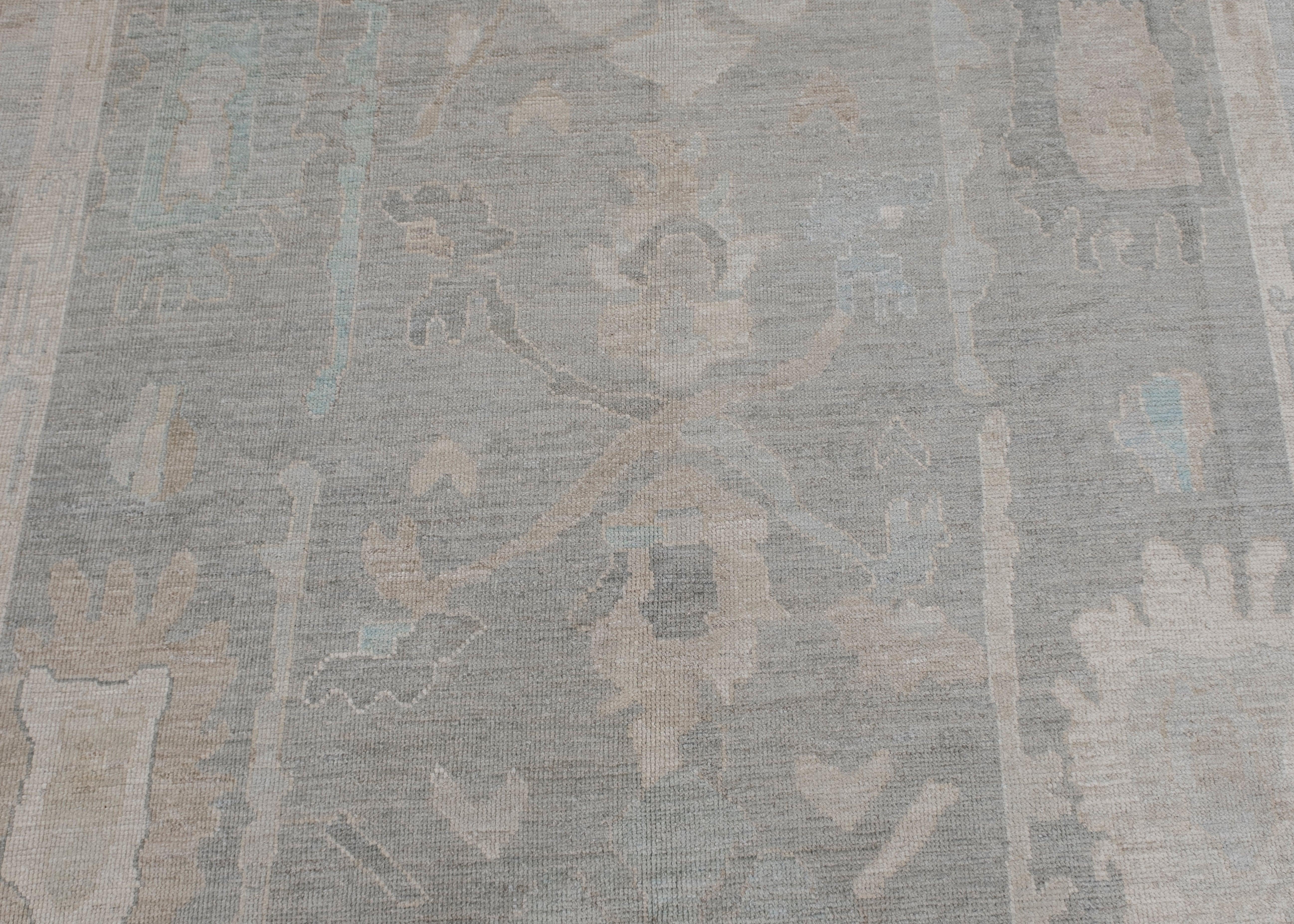 Noué à la main Tapis turc Oushak Oriental Handmade 9'2