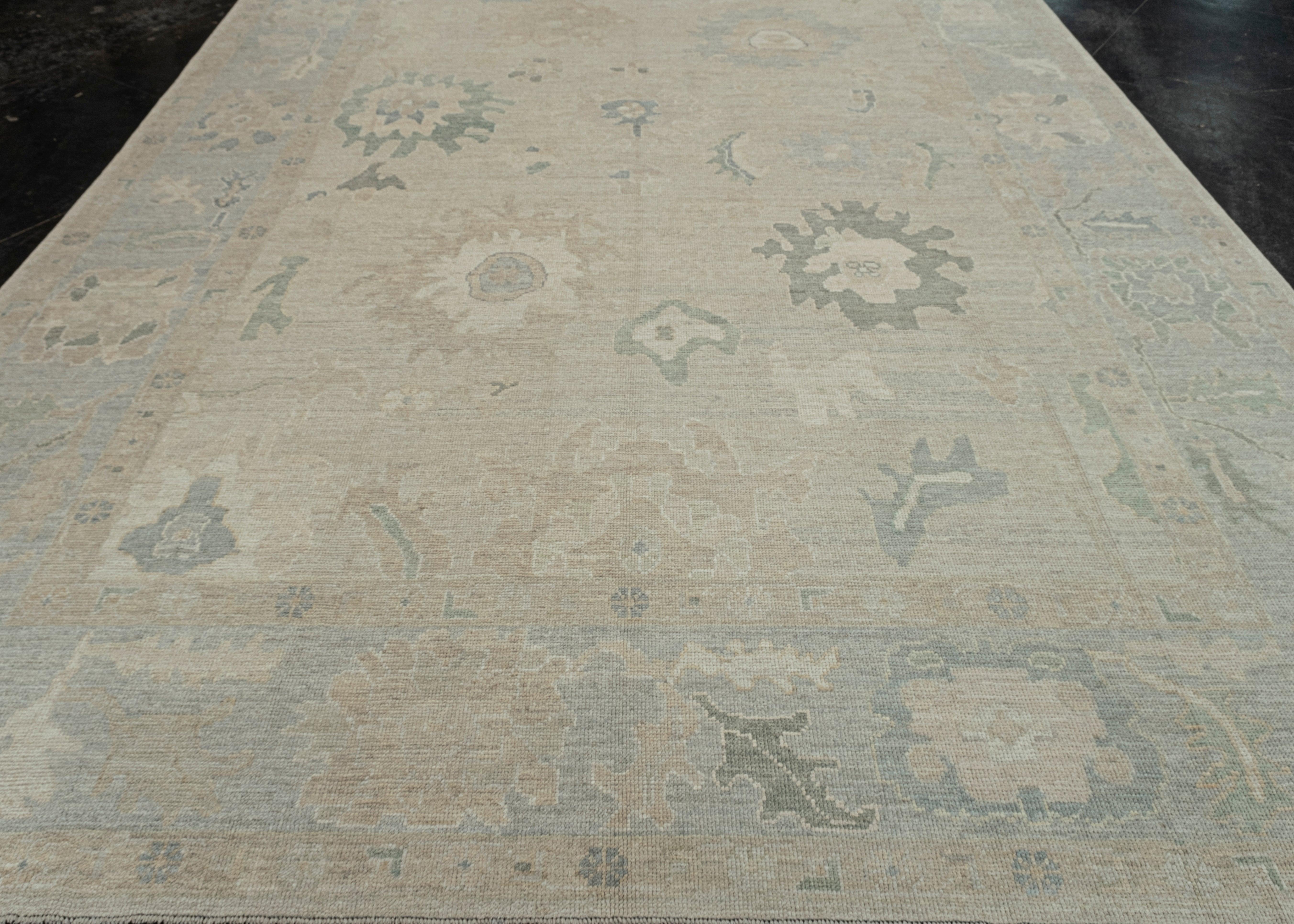 Tappeto Oushak turco orientale fatto a mano 9'8