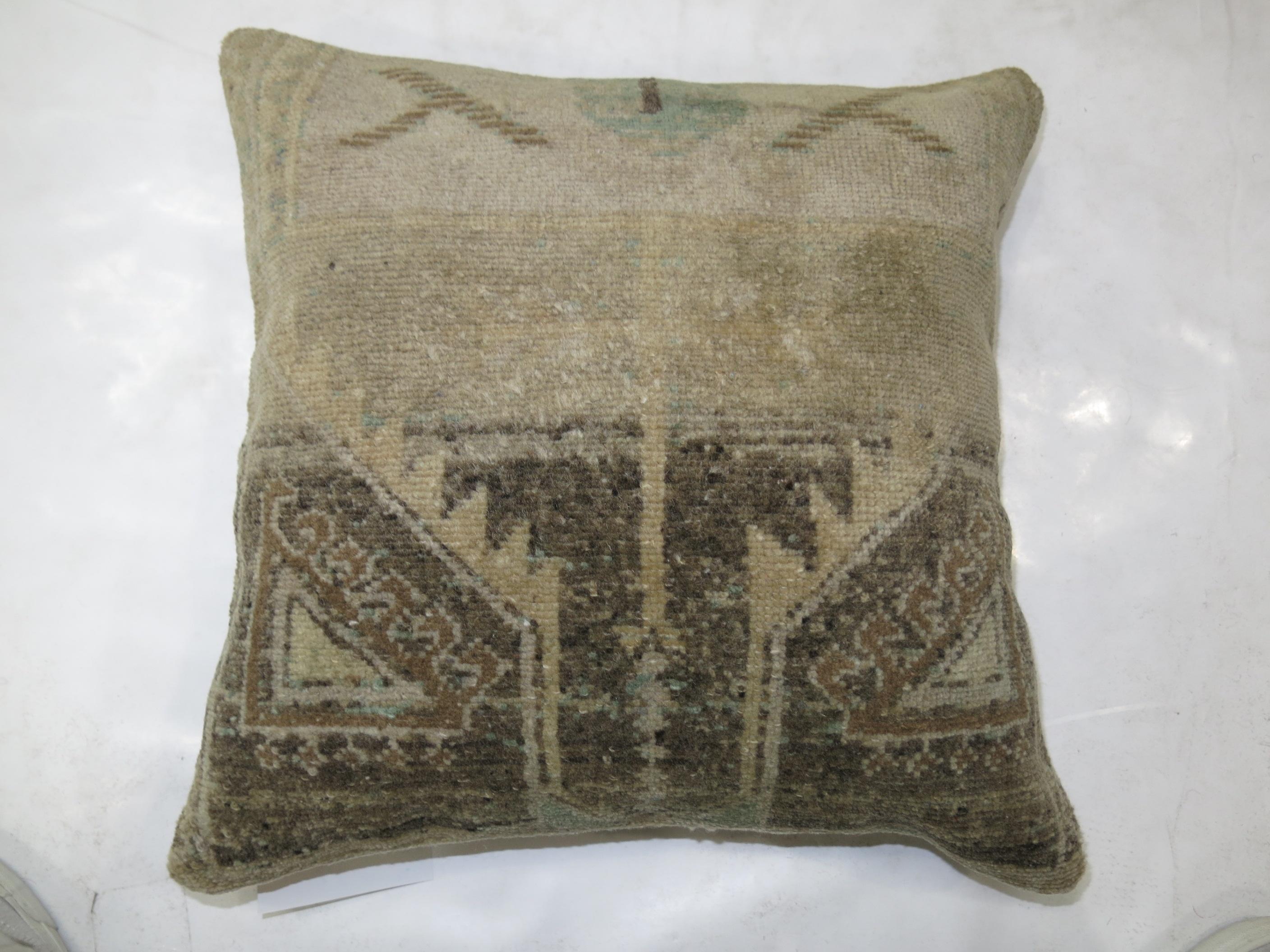 Turkish Oushak Rug Pillow In Good Condition In New York, NY