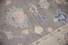 Türkischer Oushak Teppich Rosa, Blau & Elfenbein Handgewebter Wollteppich 4' x 5'11"
