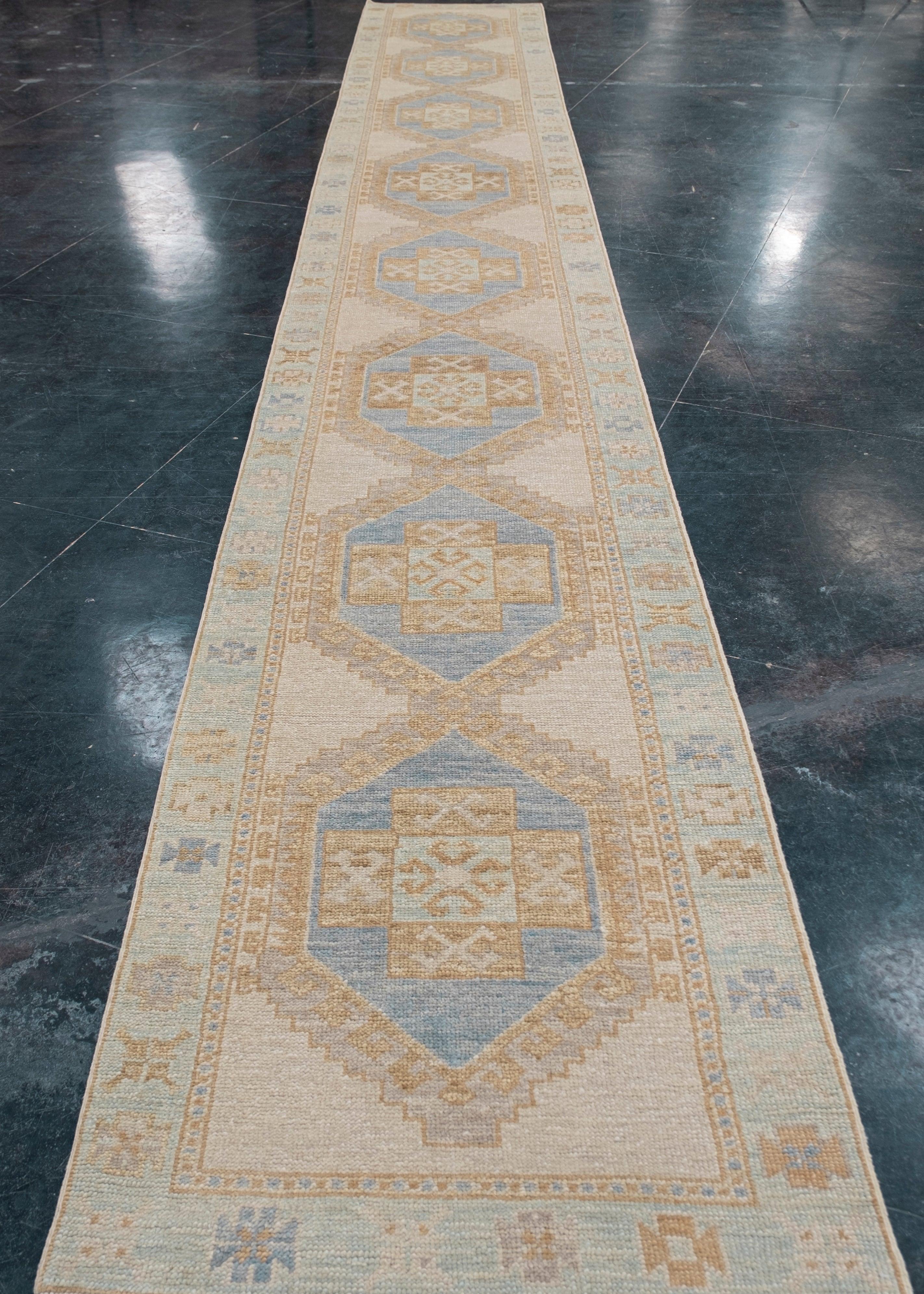 Turco Tappeto Oushak turco Runner 2'10