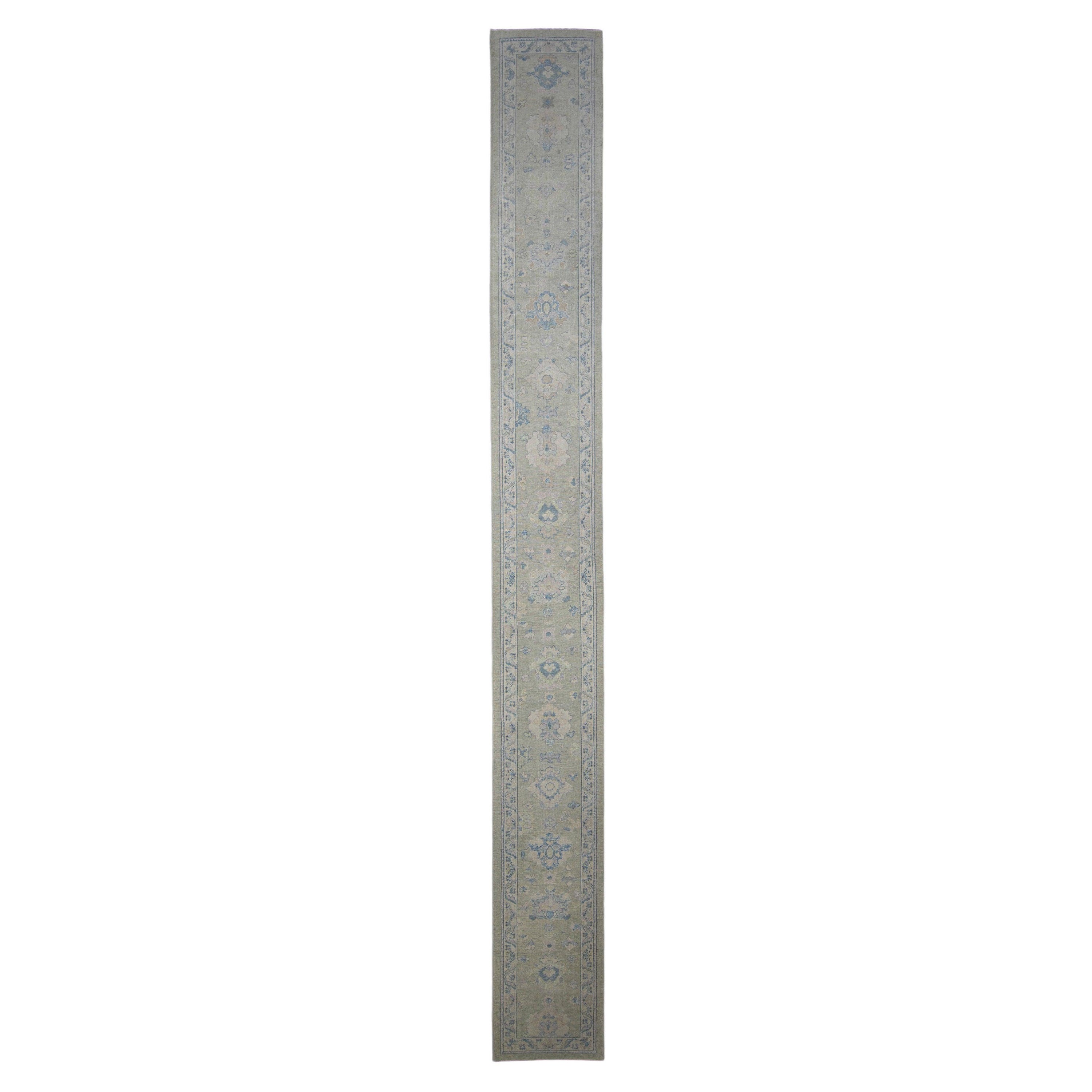 Tappeto Oushak turco Runner 2'10" x 26'3" #11432