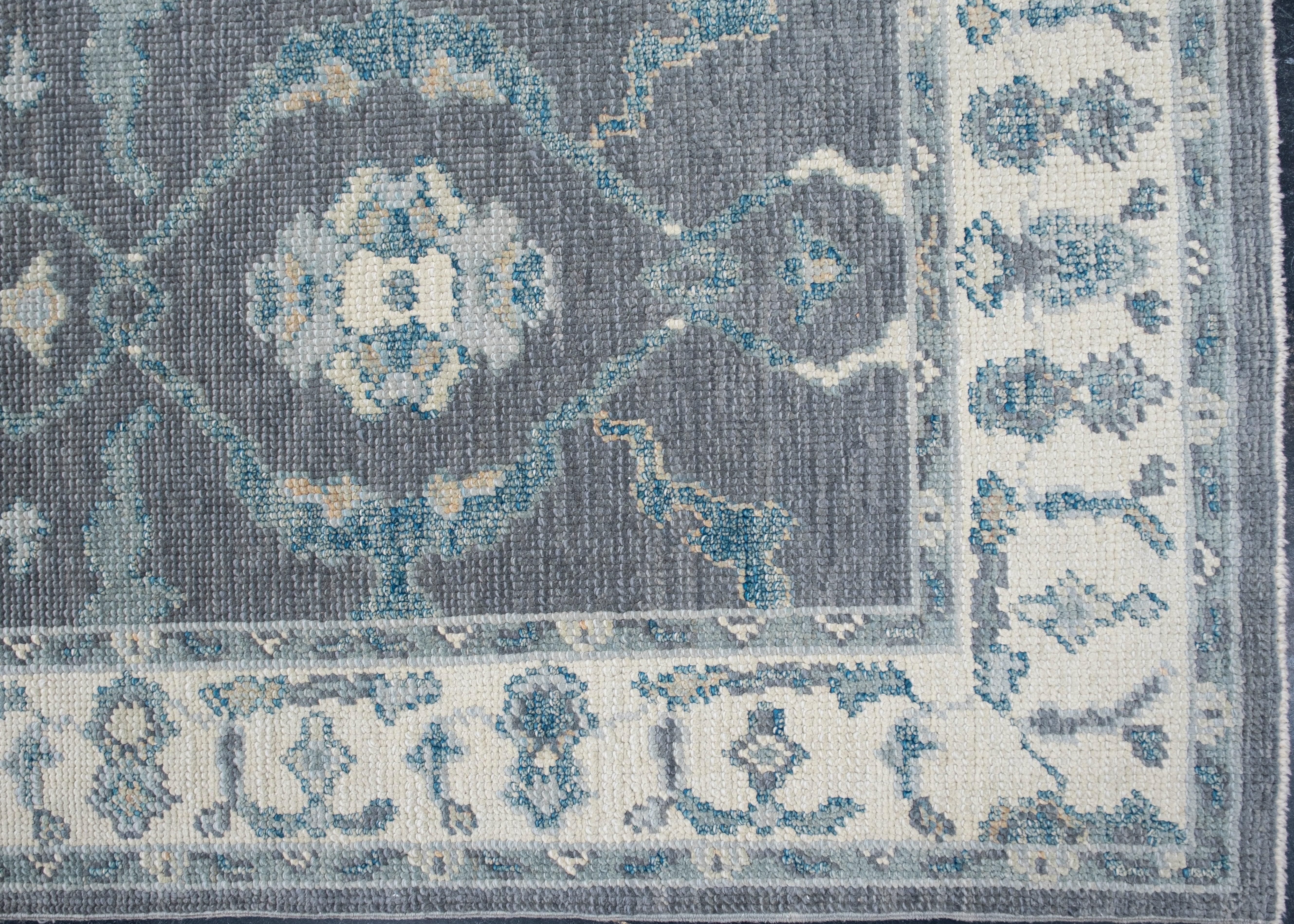 Oushak Rug Oriental Hand Knotted Turkish Oushak 2'11' x 7'1