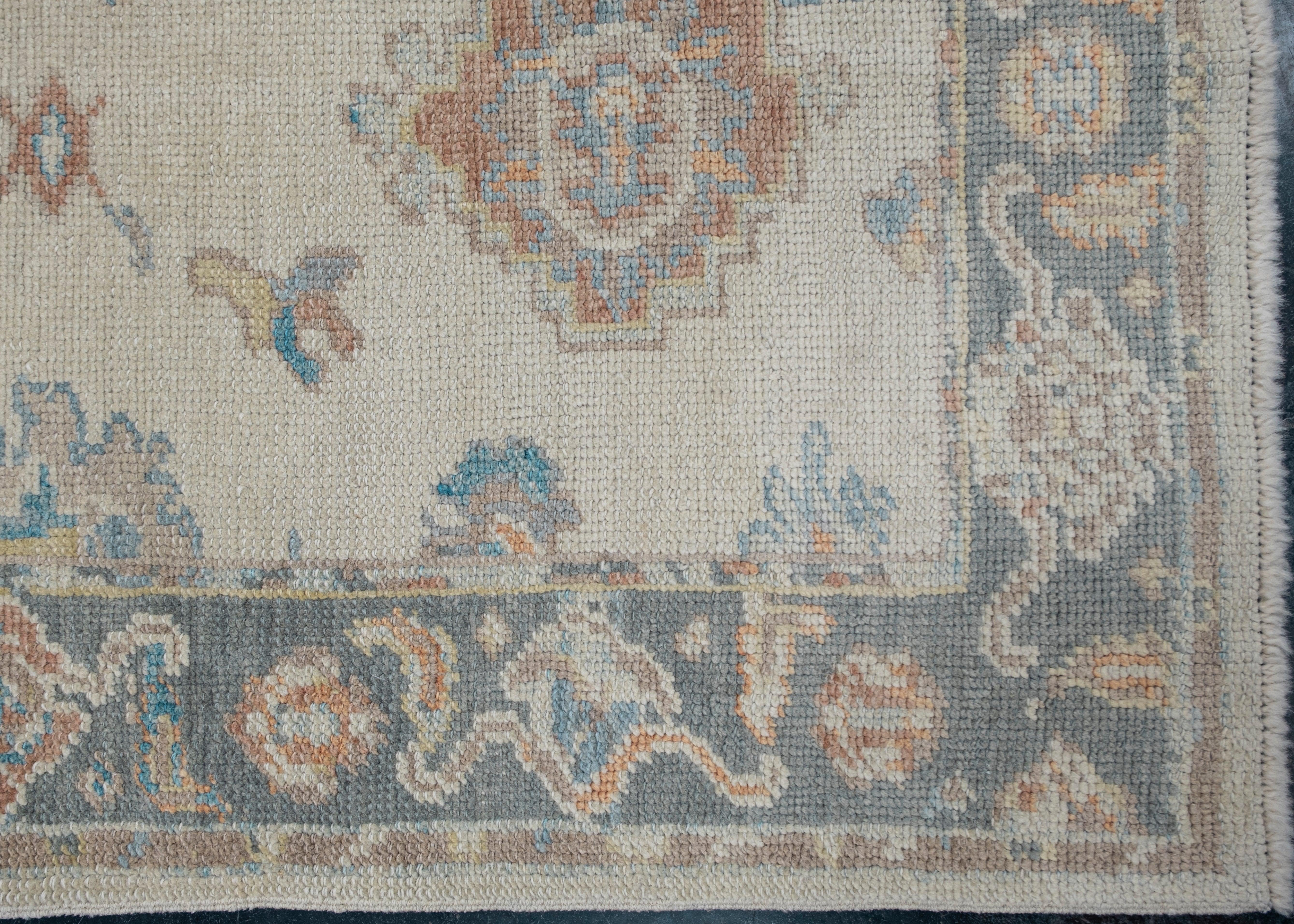 Oushak Rug Oriental Hand Knotted Turkish Oushak 2'11