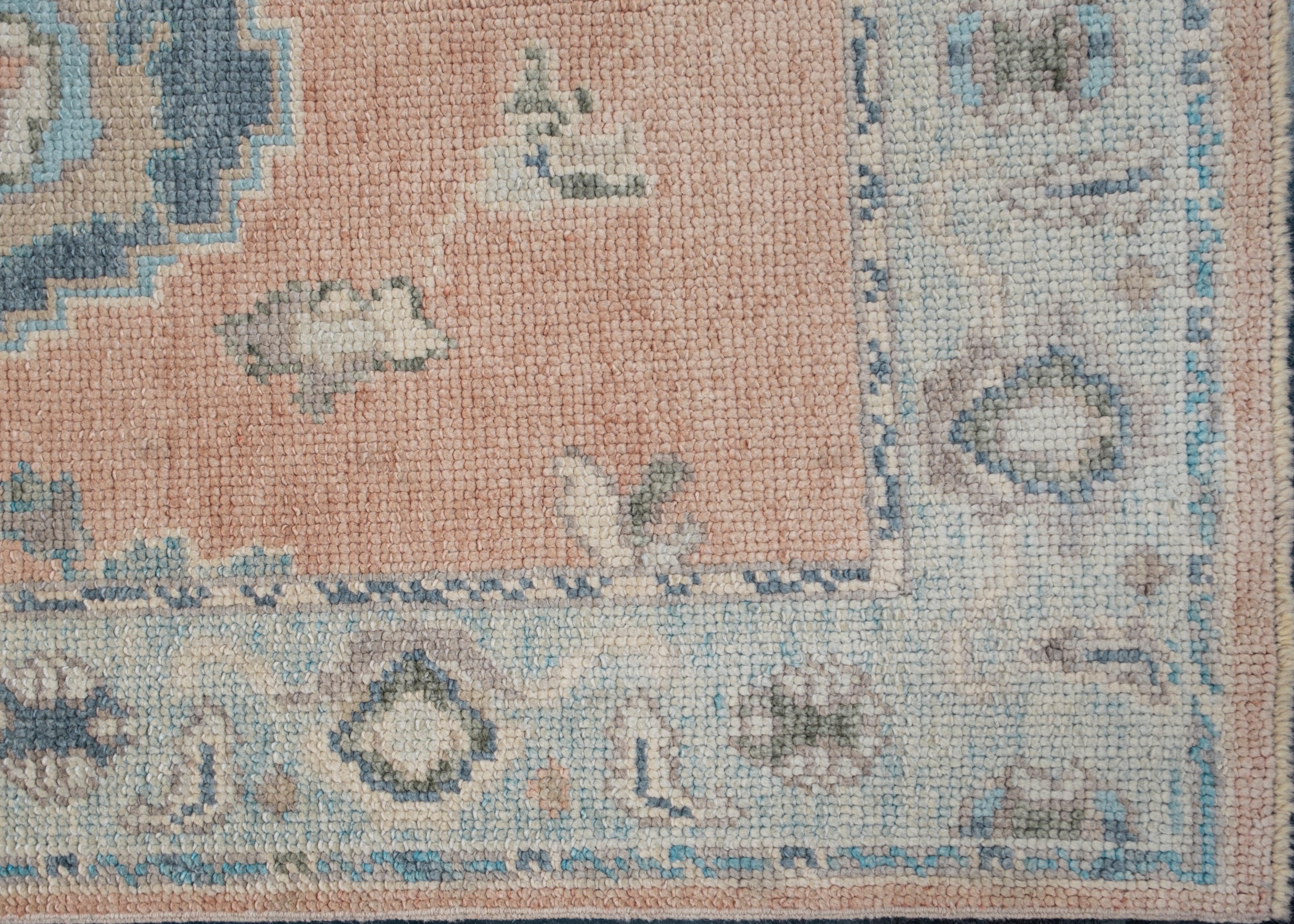Oushak Rug Oriental Hand Knotted Turkish Oushak 2'11