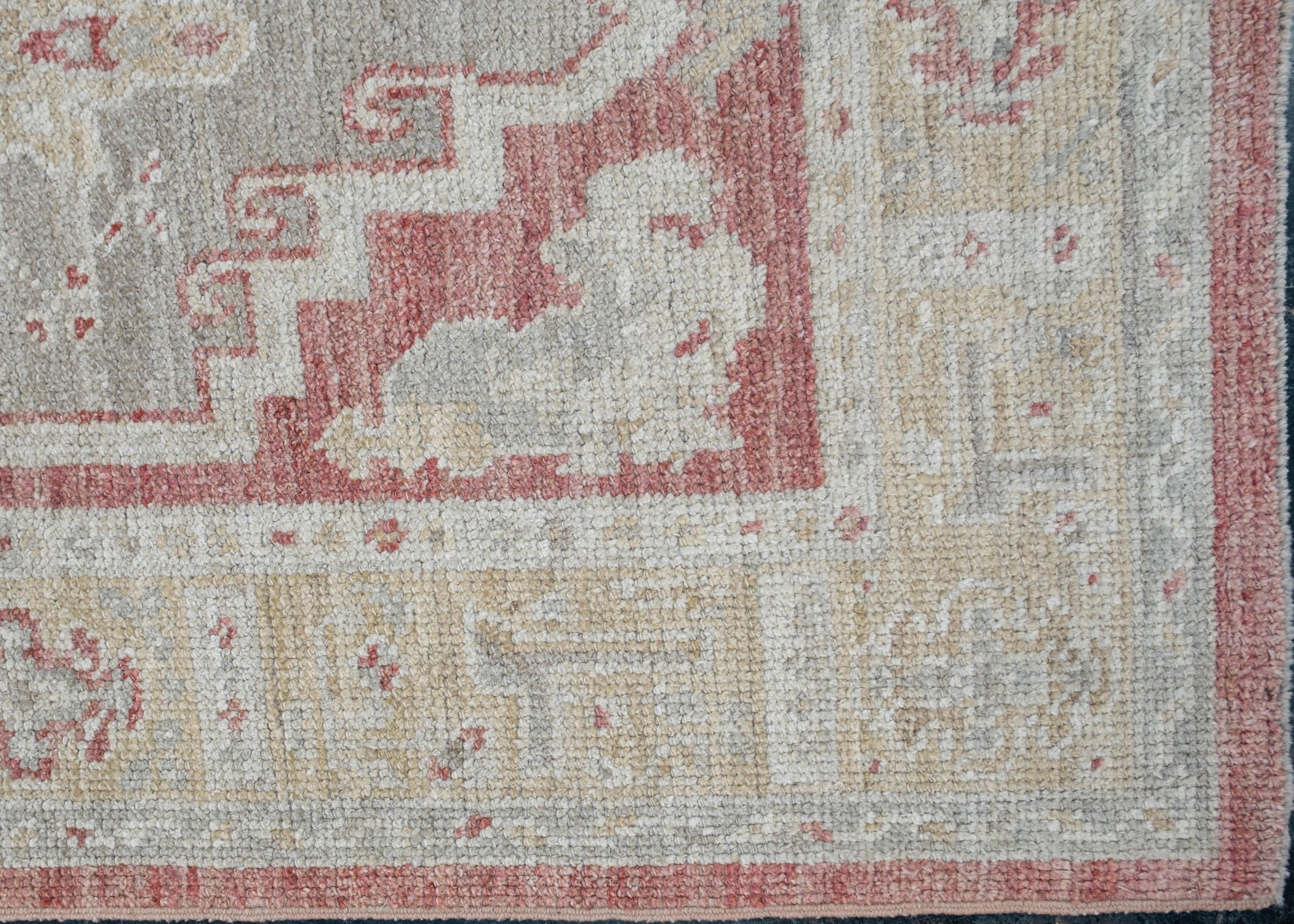 Oushak Rug Oriental Hand Knotted Turkish Oushak 10'1 