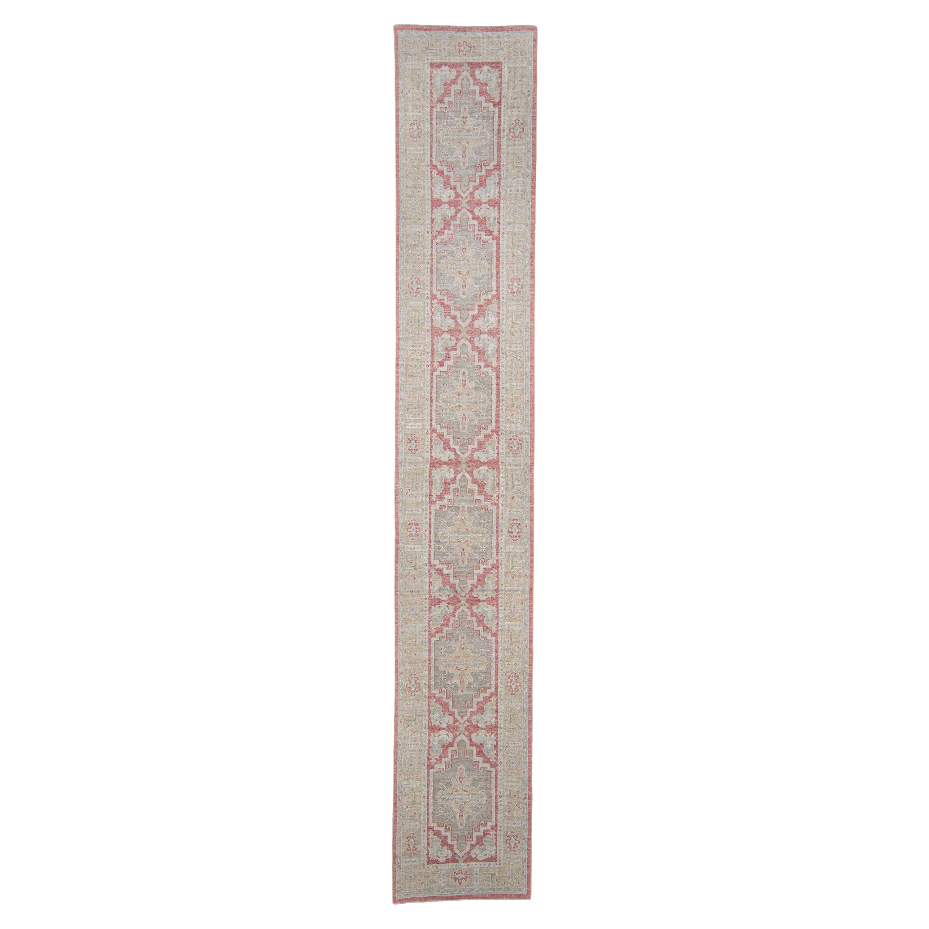 Tapis turc Oushak 2'11" x 18'1" n° 4727