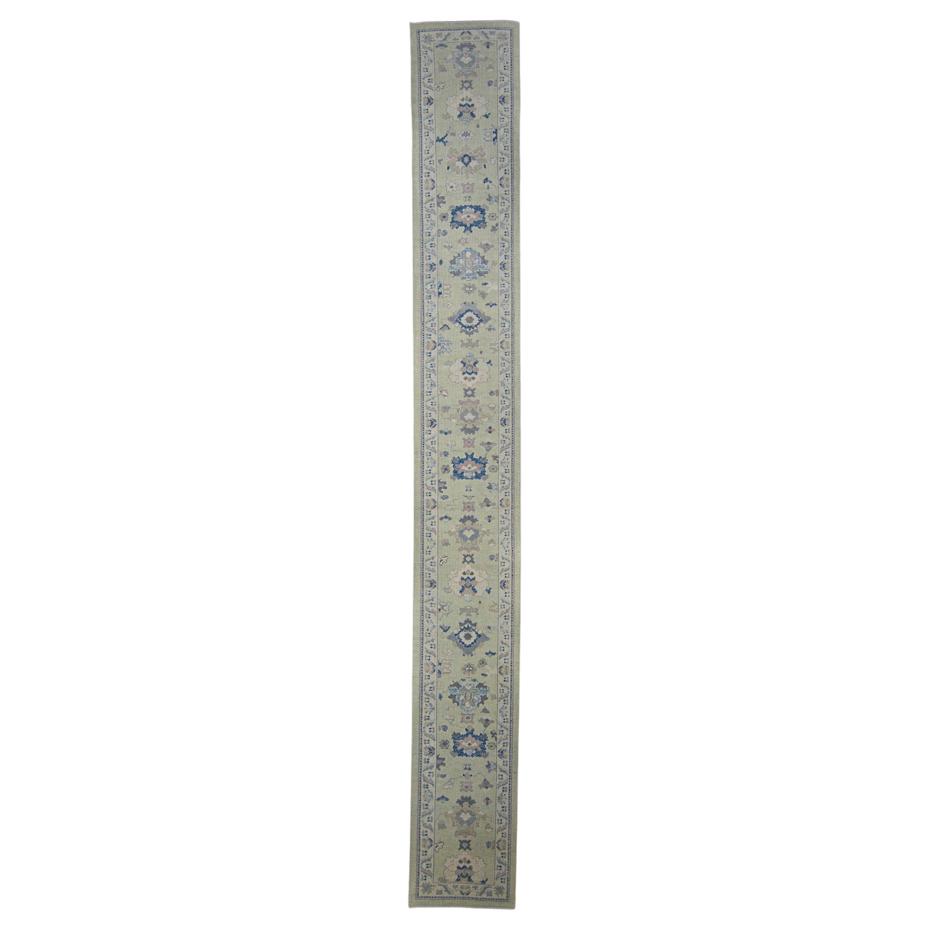 Tappeto Oushak turco Runner 2'9" x 22'3" #7691 in vendita